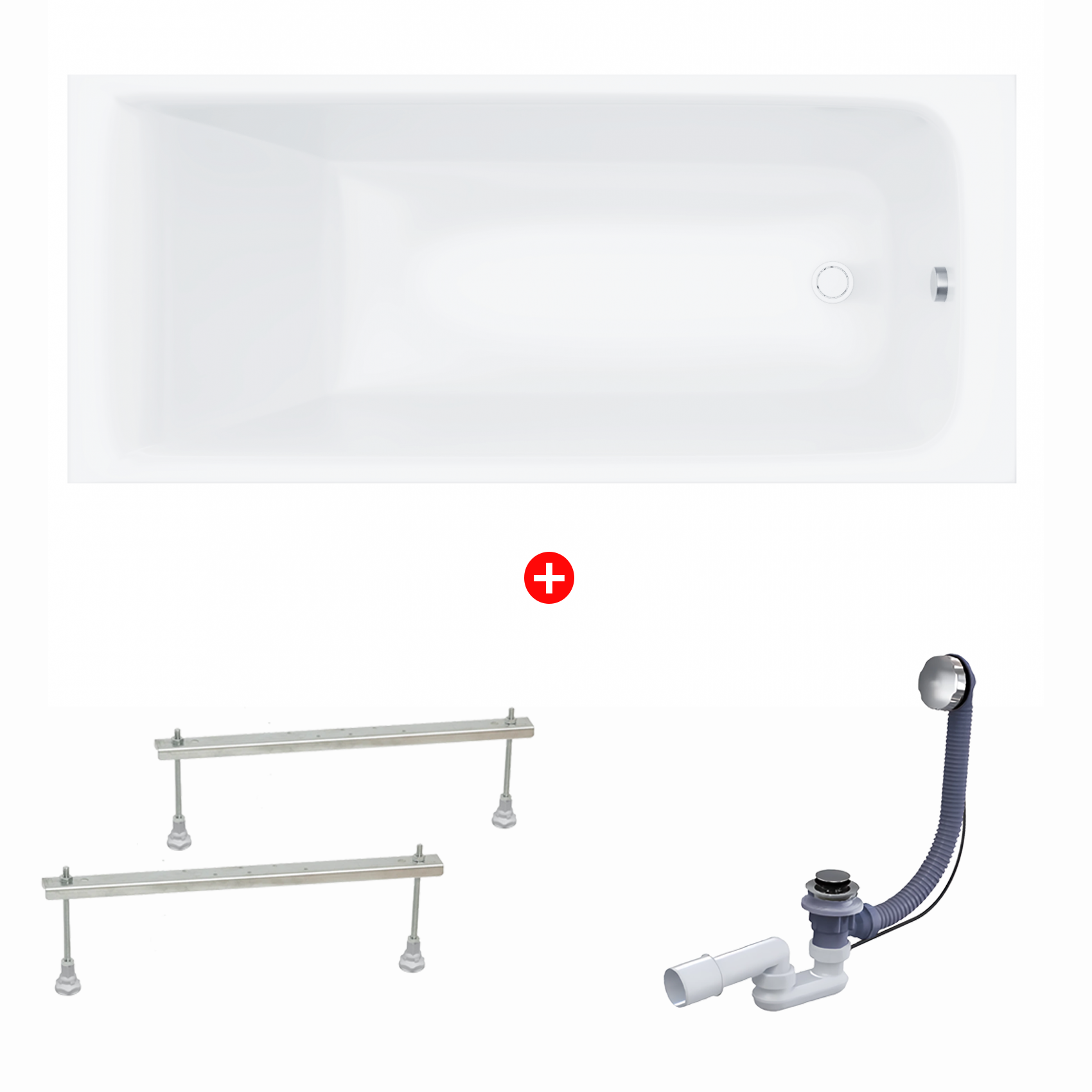 Изображение товара Акриловая ванна Enio Cento 160x70 с автоматическим сливом Россия