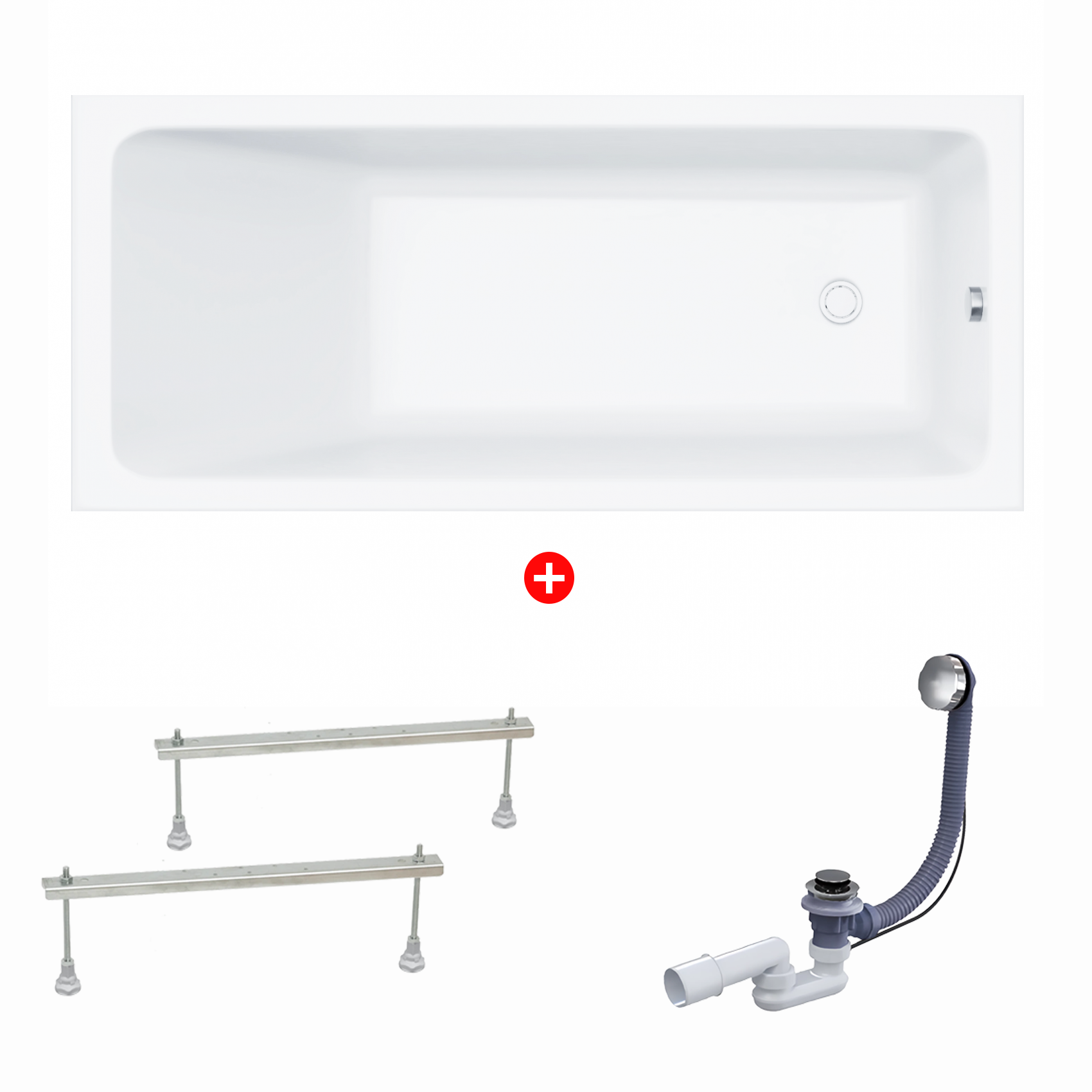 Изображение товара Ванна акриловая Enio Binario 170x70 с ножками слив-перелив Россия Изображение товара Ванна акриловая Enio Binario 170x70 с ножками слив-перелив Россия