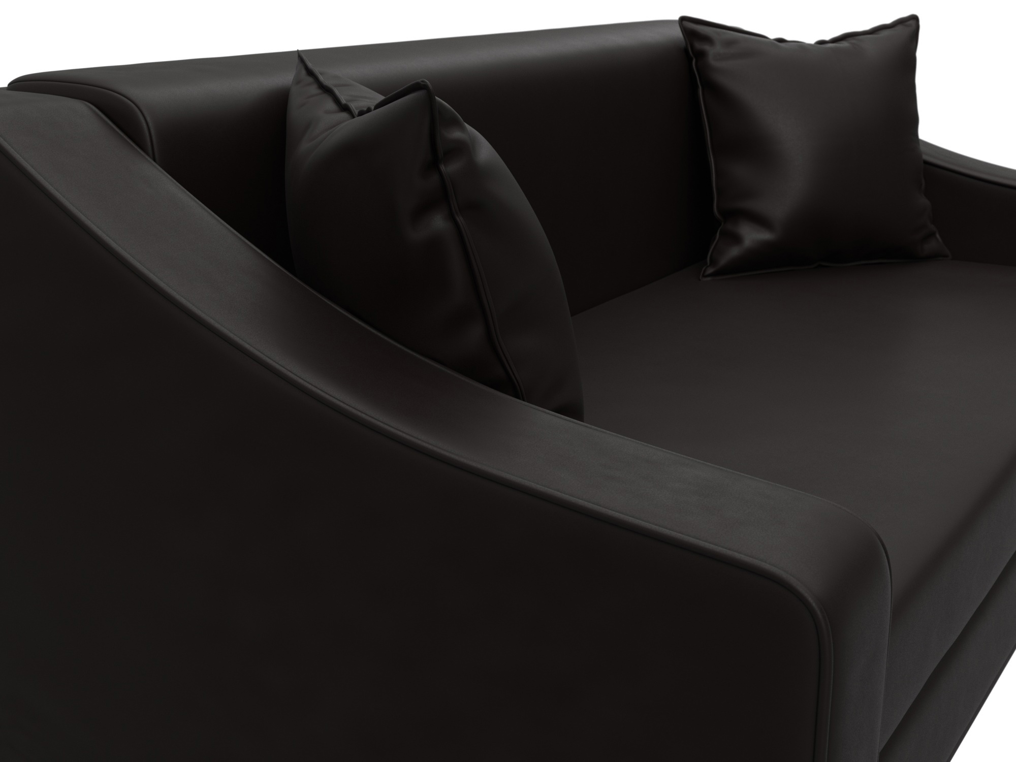 Изображение товара Диван раскладной Лига-071 164x82x93 см эко-кожа коричневый современный стиль