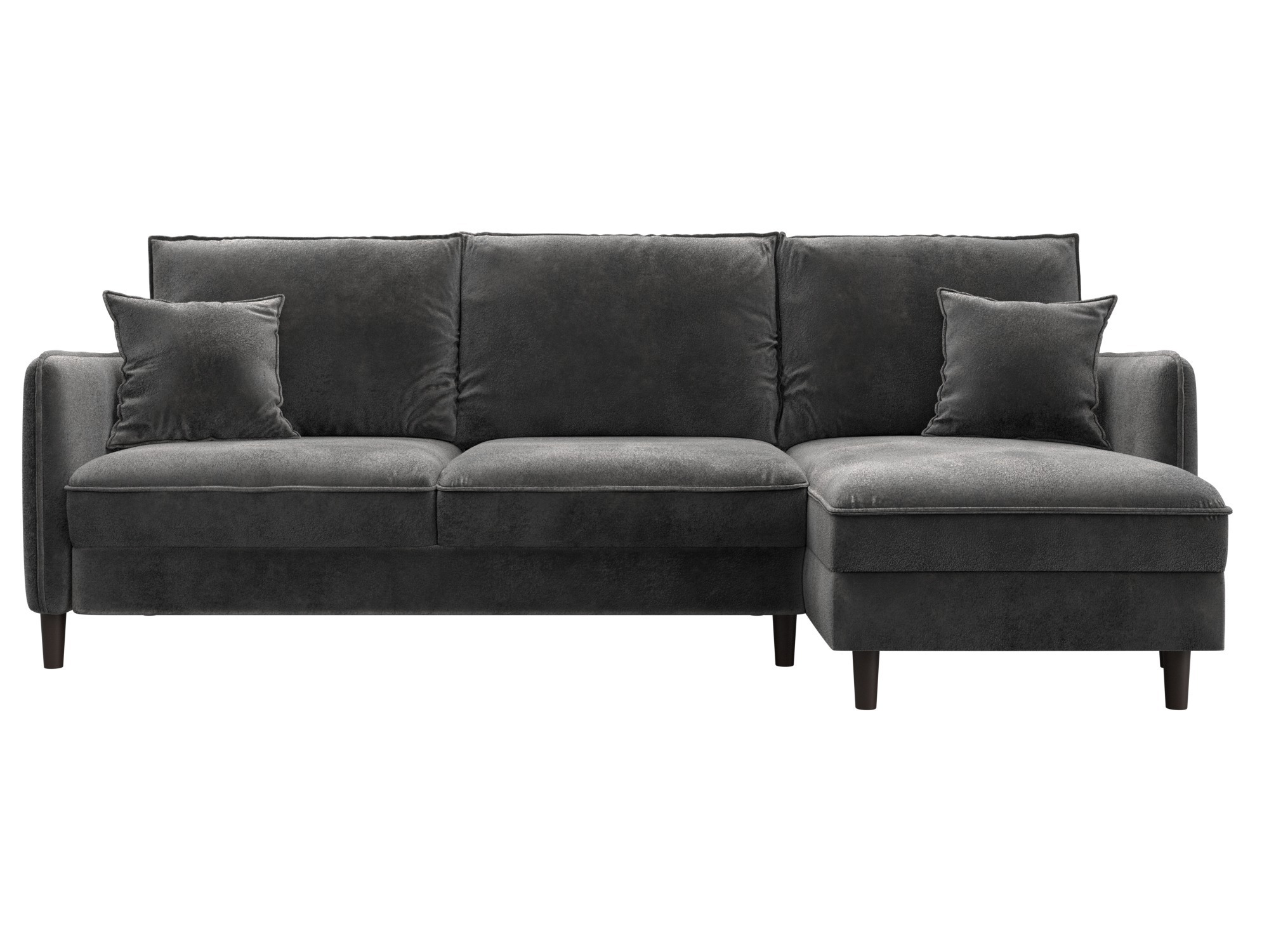 Изображение товара Угловой модульный диван Лига-064 НПБ 3 места велюр серый 248x98x163 см