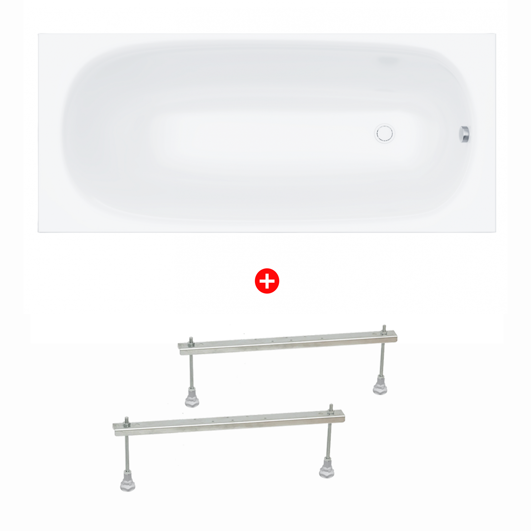 Изображение товара Акриловая ванна Enio Verso 180x70 EN7030708 белая с ножками