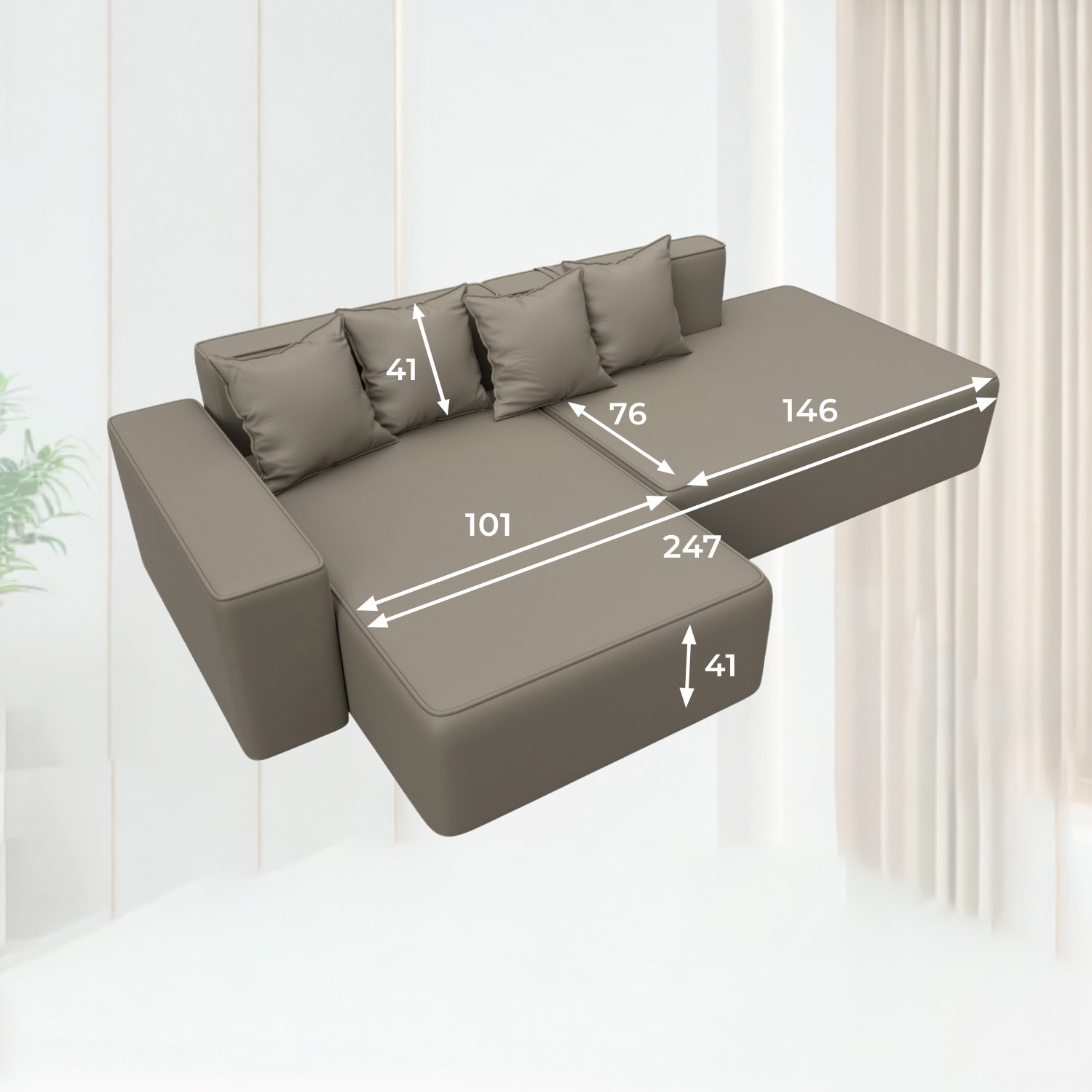 Изображение товара Угловой диван Лига-079 с механизмом Еврокнижка и экологичным покрытием