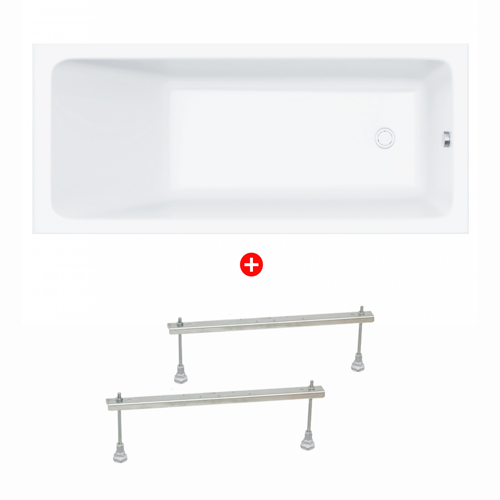 Изображение товара Акриловая ванна Enio Binario 150x70 с ножками белая длительность 43 см Изображение товара Акриловая ванна Enio Binario 150x70 с ножками белая длительность 43 см