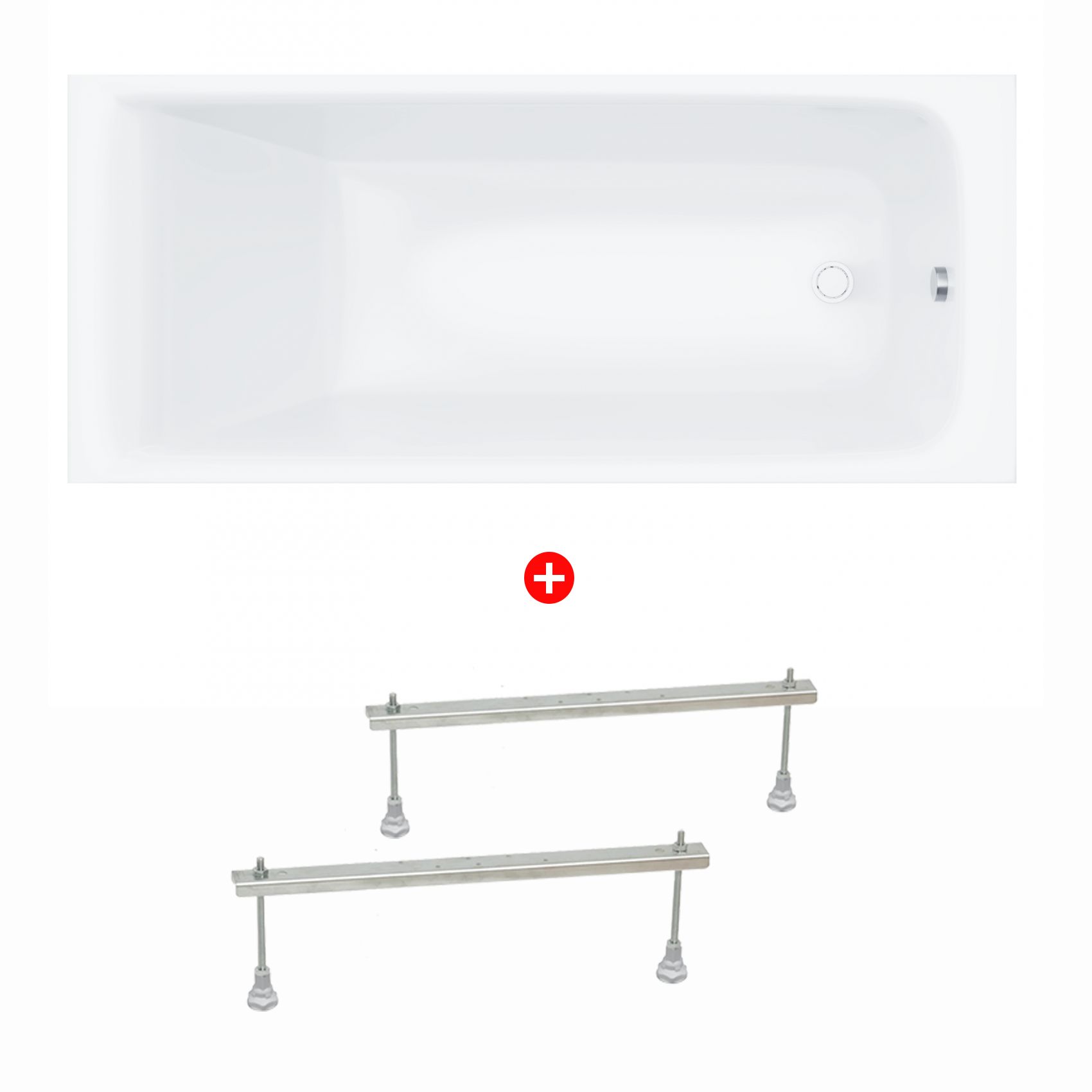 Изображение товара Акриловая ванна Enio Cento 150x70 белый с ножками Изображение товара Акриловая ванна Enio Cento 150x70 белый с ножками