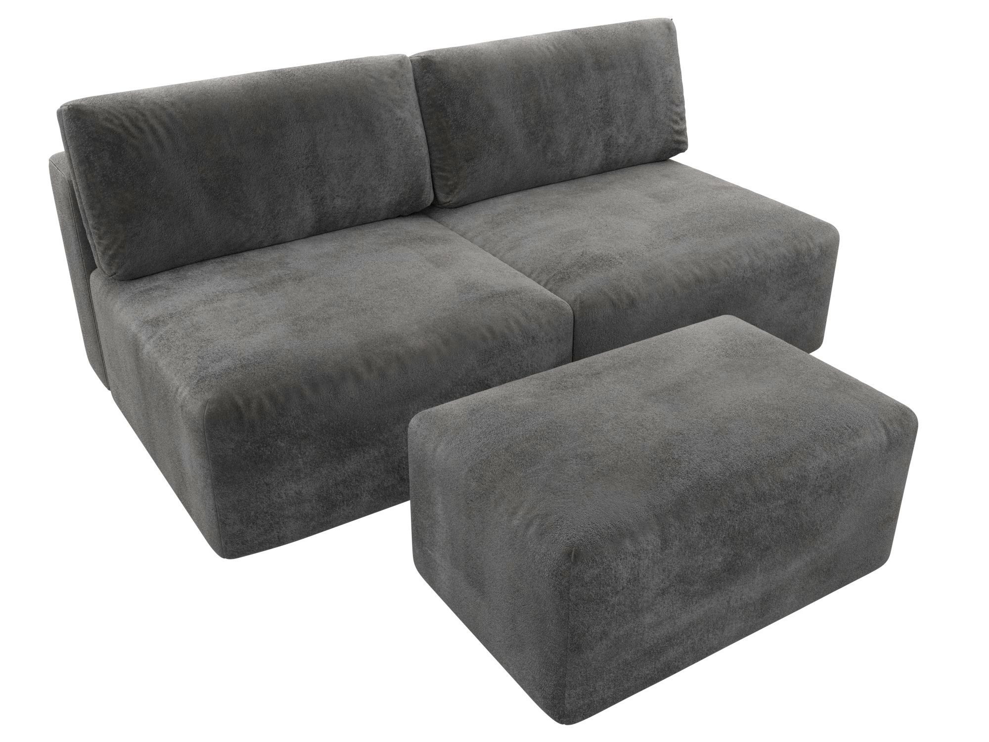 Изображение товара Диван прямой модульный с пуфом Лига-060 НПБ велюр серый 267x84x118 см Изображение товара Диван прямой модульный с пуфом Лига-060 НПБ велюр серый 267x84x118 см