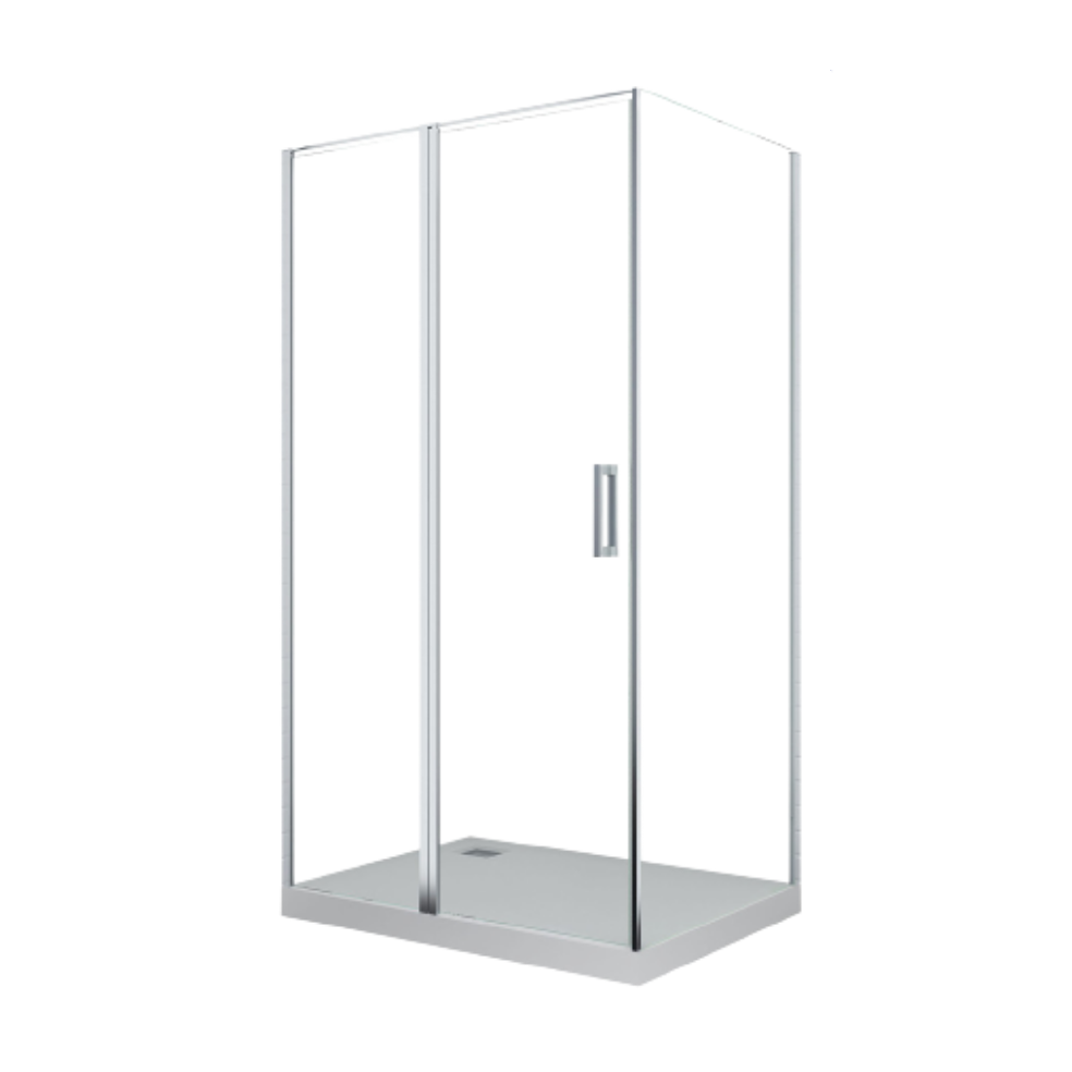 Изображение товара Душевой уголок Ceruttispa 7742 370129 прямоугольный 90x120см серебристый блеск профиль эффект стекла прозрачный