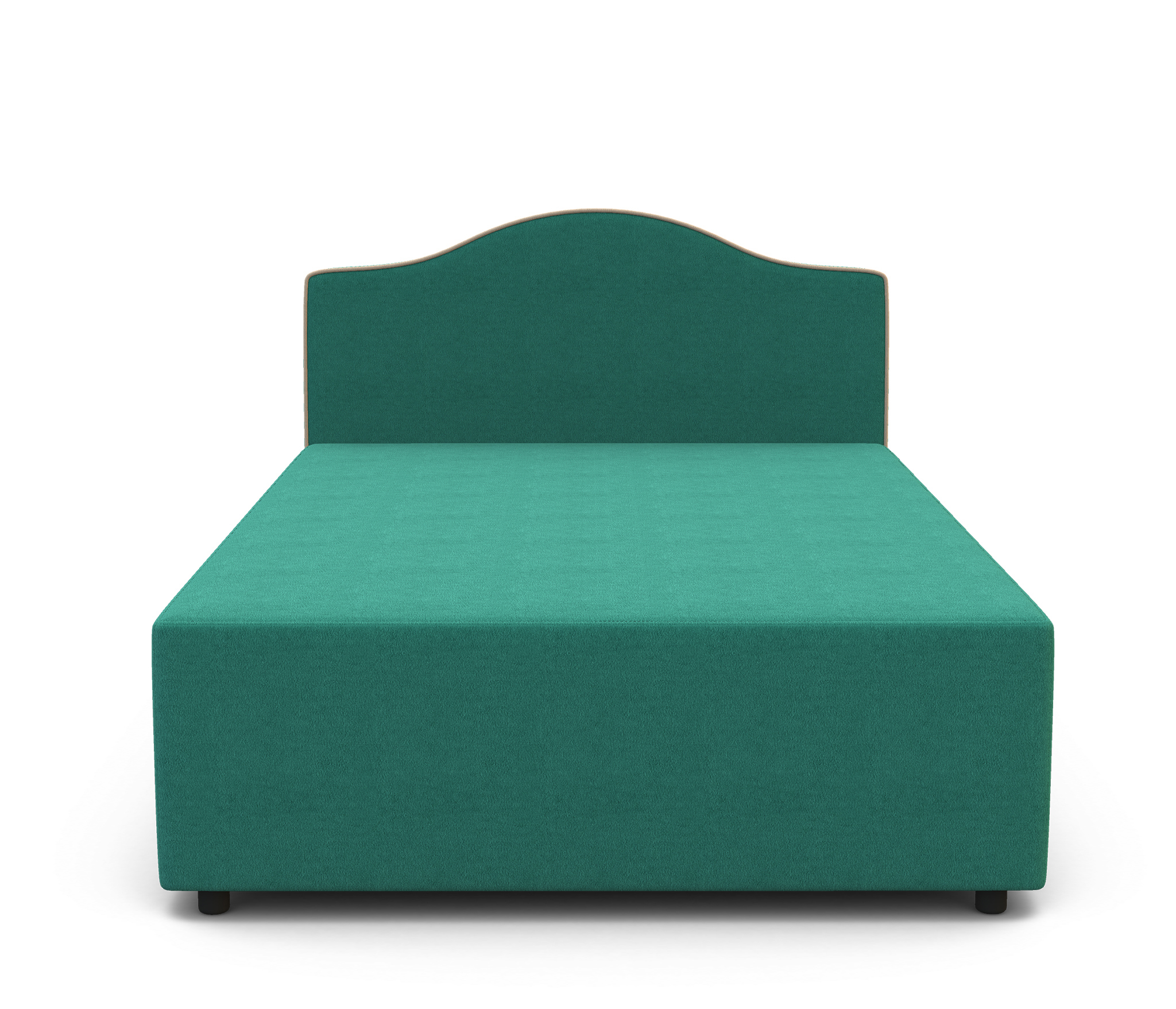 Изображение товара Кровать тахта Гамма Класс 100x106.5x202 см из массива дерева с велюровой обивкой бирюзовая