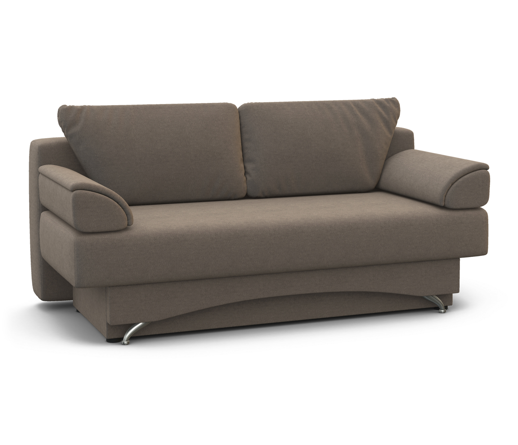 Изображение товара Диван раскладной Гамма Евро 190x69x87 см велюр светло-коричневый