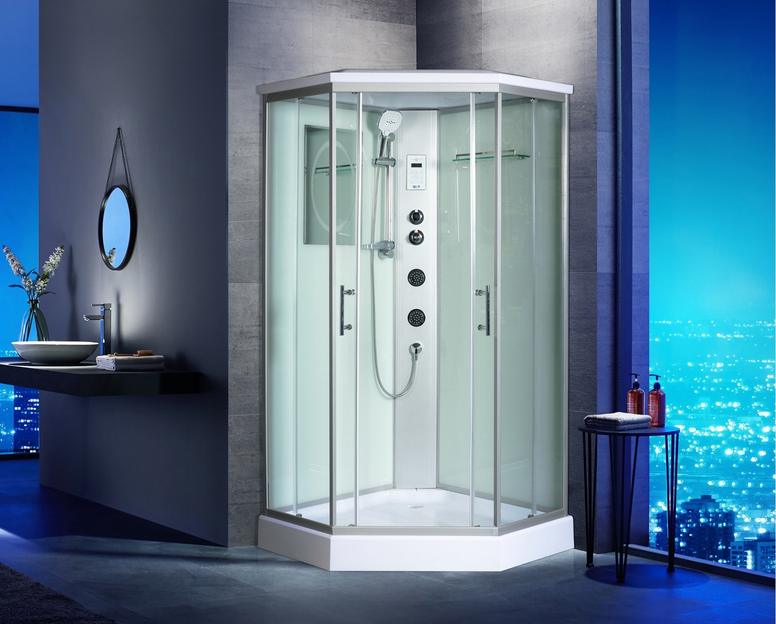 Изображение товара Душевая кабина Weltwasser WW500 Nesse 904 90x90 см прозрачное стекло акрил средний поддон