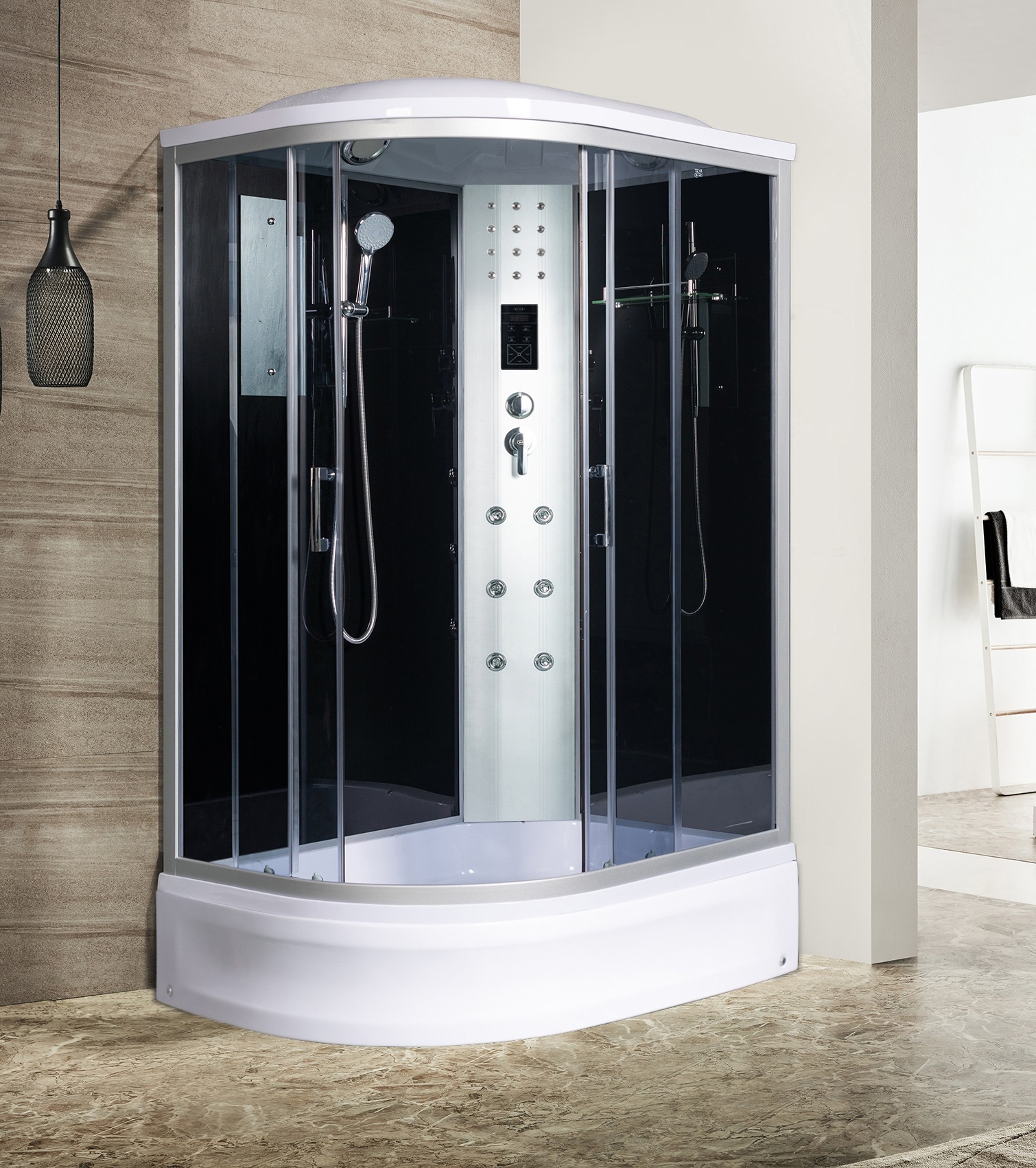 Изображение товара Душевая кабина River Dunay 120/80/24 Тн R ассиметричный средний поддон 120x80 см