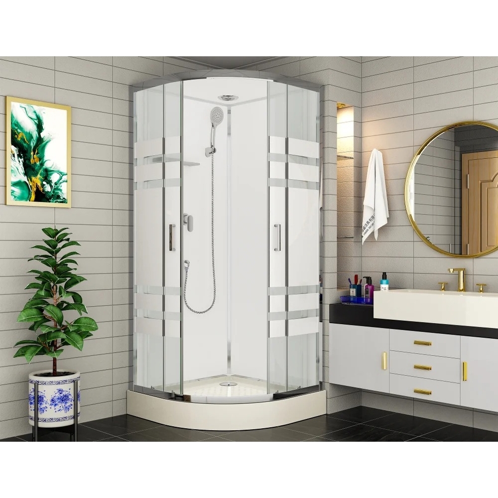 Изображение товара Душевые кабины Esbano Econom ESE-80CR 1/4 круга средний поддон 80x80 см