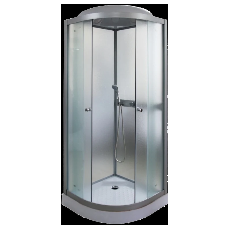 Изображение товара Душевые кабины Parly Frost 9202 1/4 круга низкий поддон 80x80 см хром, стекло рифленое