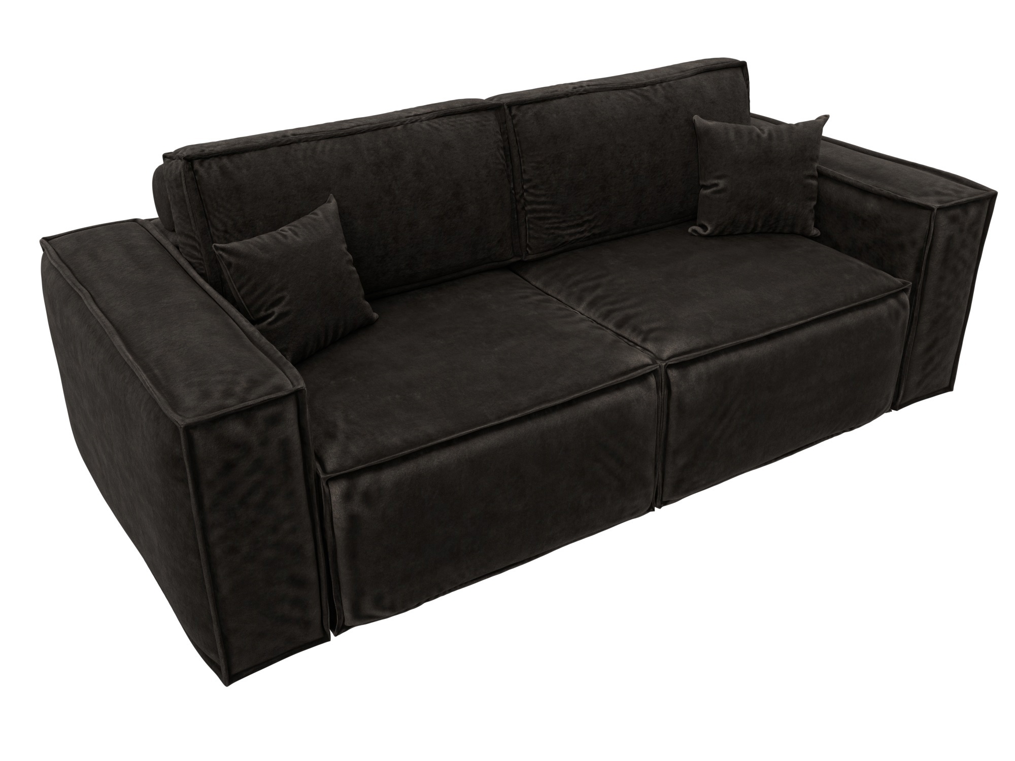 Изображение товара Диван раскладной Лига-081 НПБ Велюр коричневый современный с ящиком