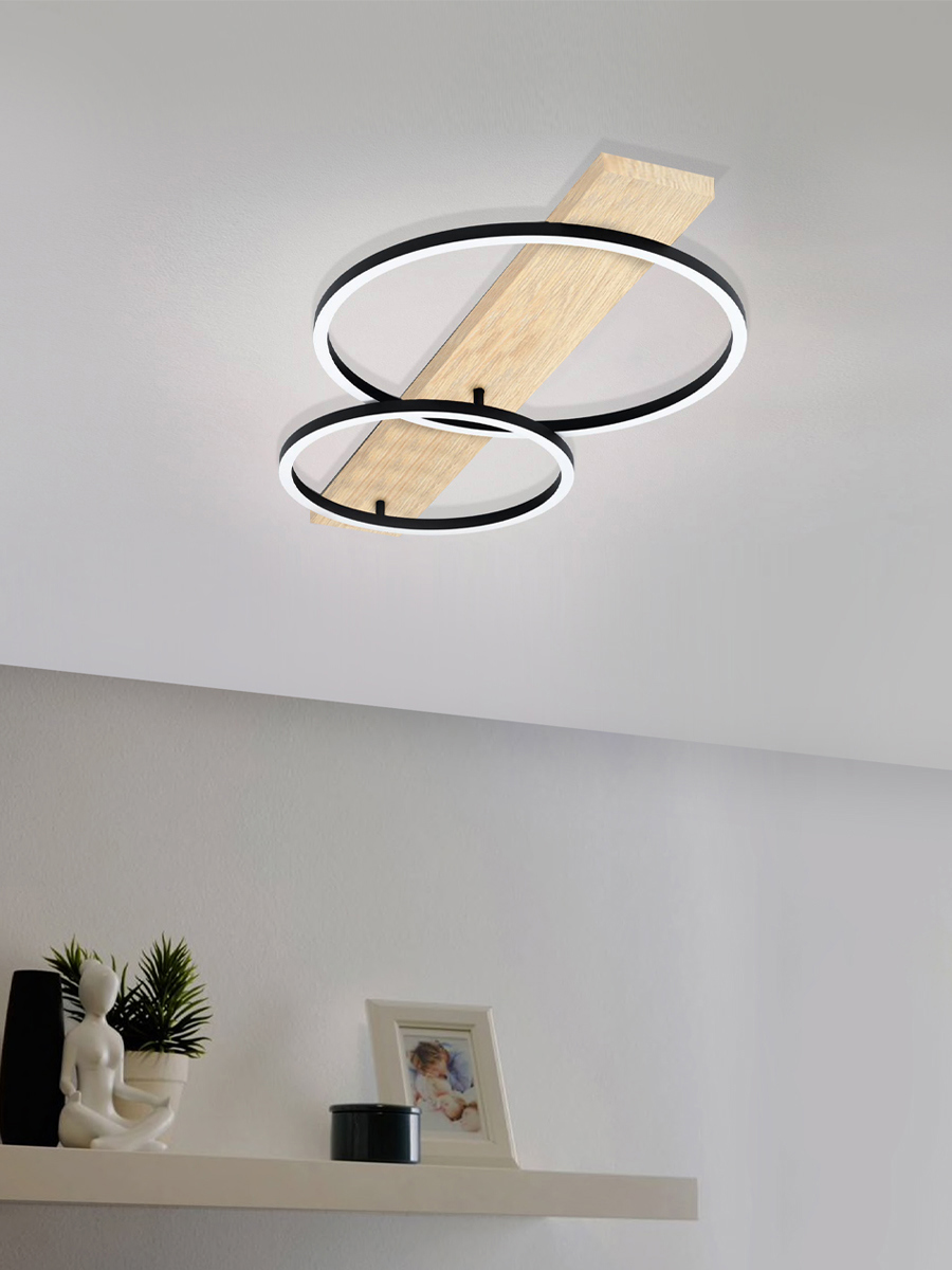 Изображение товара Люстра потолочная светодиодная Eglo Boyal Eg_99467 11 м² теплый белый (желтый) свет цвет белый/коричневый/черный