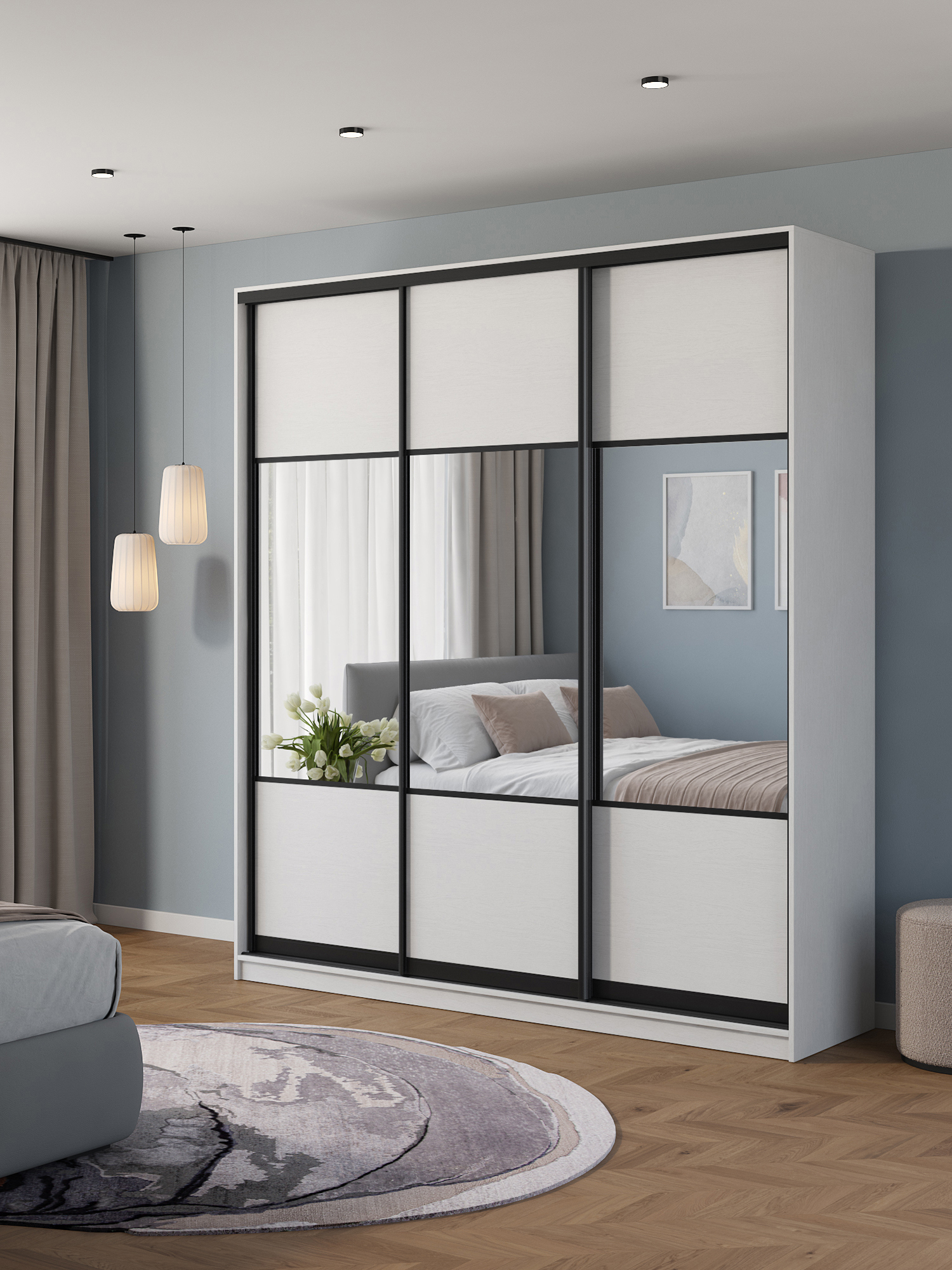 Изображение товара Шкаф-купе Клевер Атина с 3 дверями 240x220х45 см для дома стильный и функциональный Изображение товара Шкаф-купе Клевер Атина с 3 дверями 240x220х45 см для дома стильный и функциональный