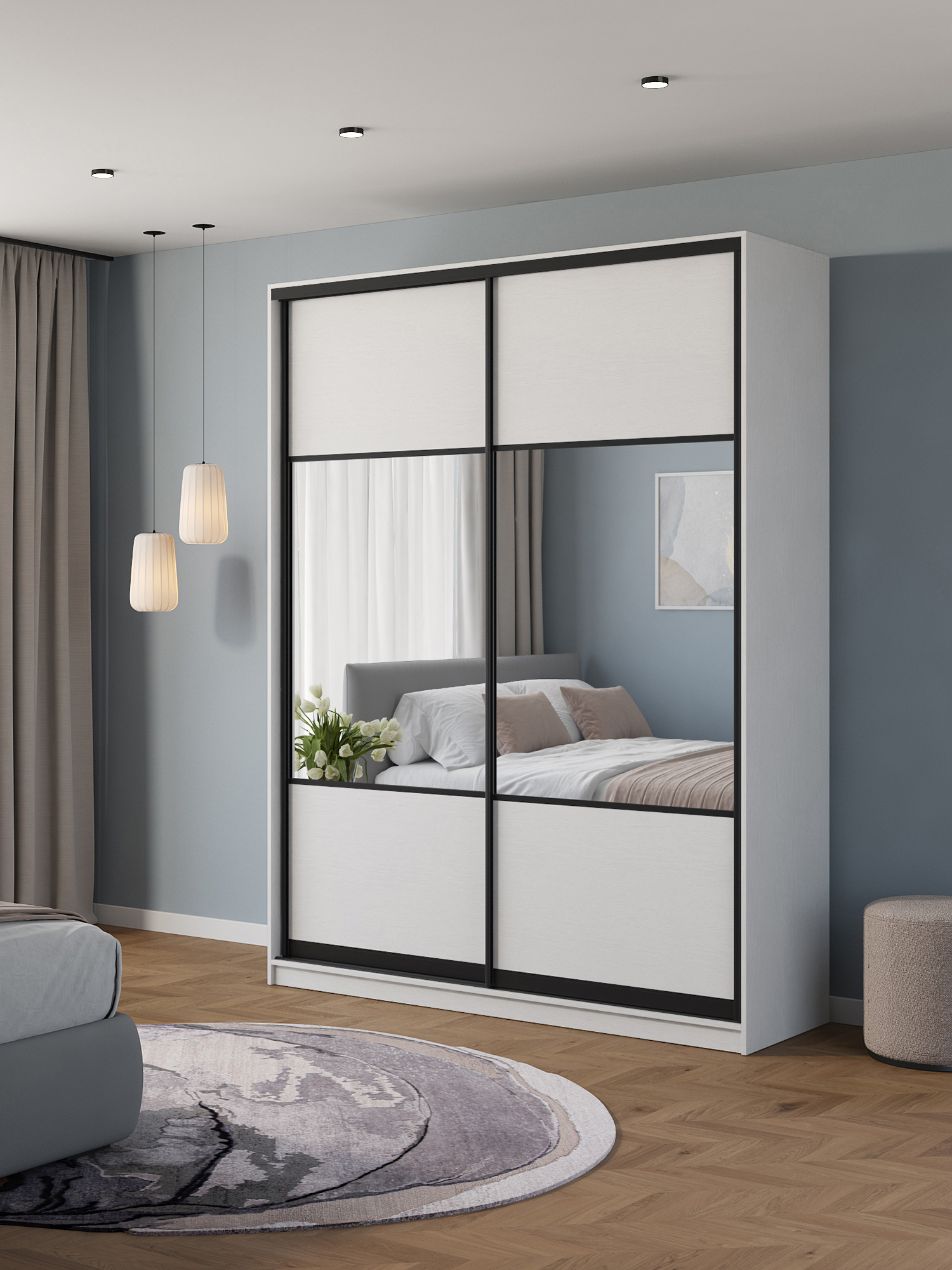 Изображение товара Шкаф-купе Клевер Атина с 2 дверями 170x65x240 см белый или лофт Изображение товара Шкаф-купе Клевер Атина с 2 дверями 170x65x240 см белый или лофт