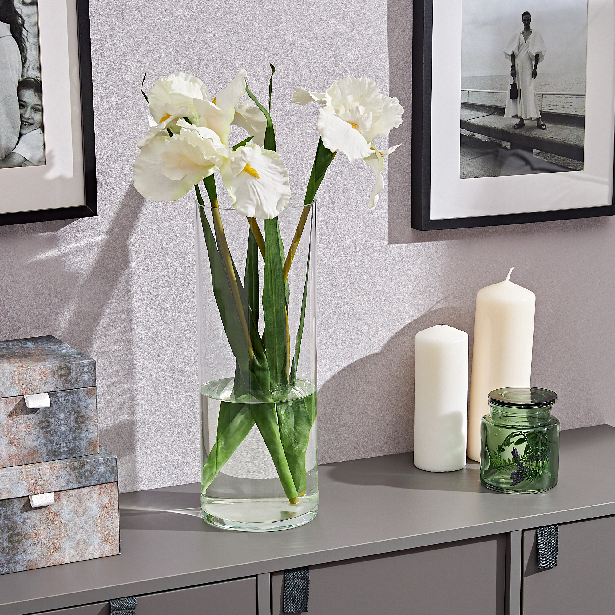 Изображение товара Ваза напольная Падерборн 40 см из стекла прозрачного цвета