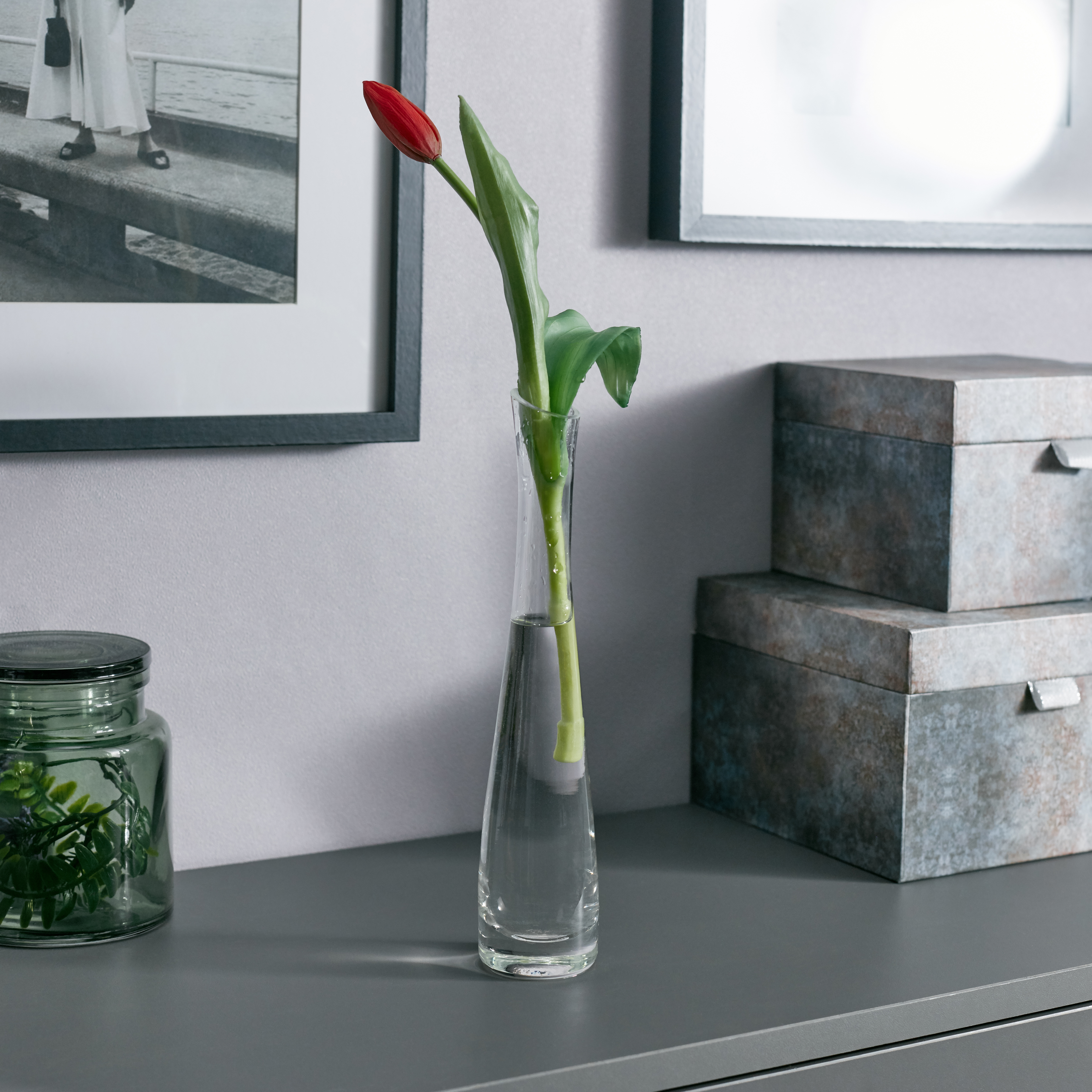 Изображение товара Ваза Розовая малая стекло цвет прозрачный 26см