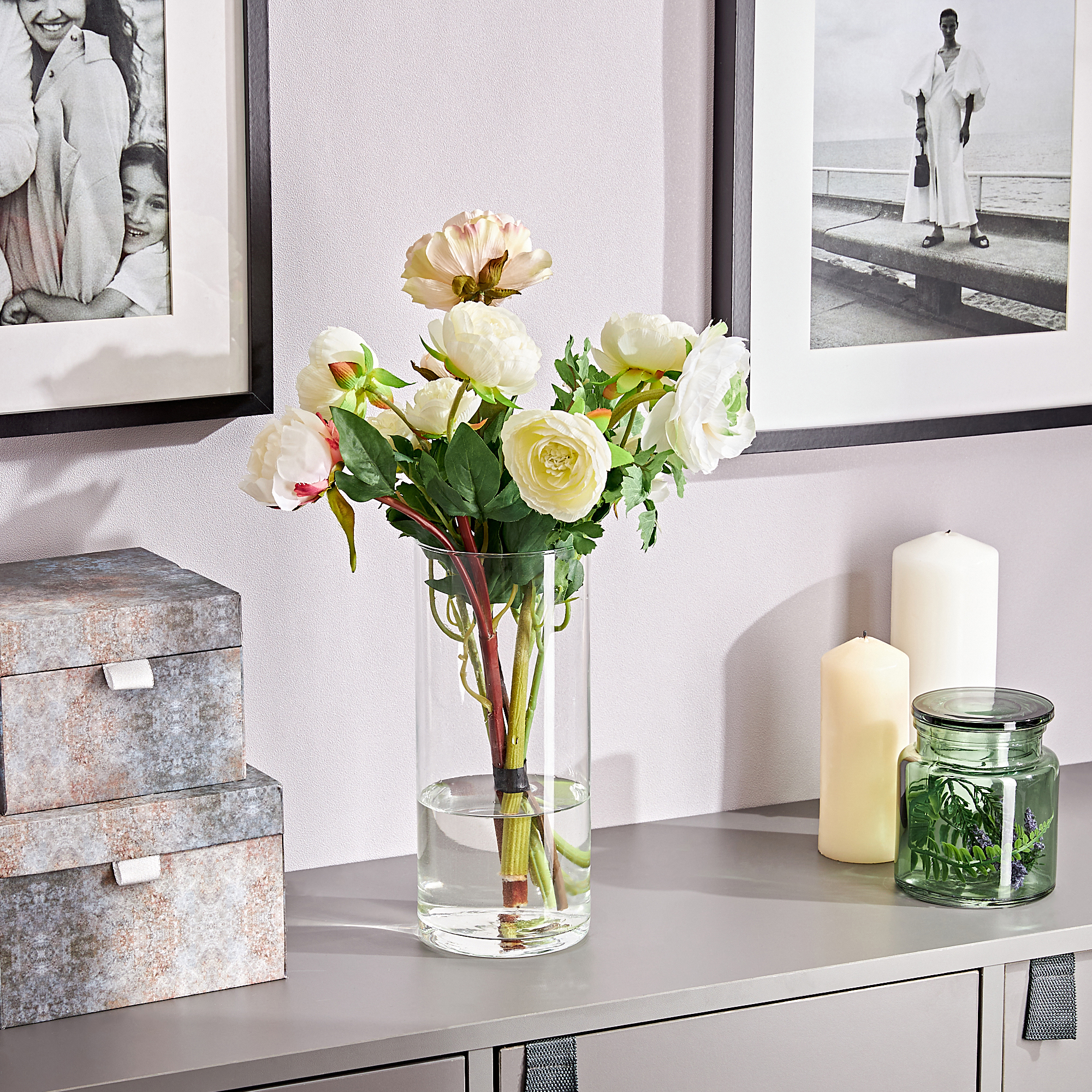 Изображение товара Ваза Трубка 107 средняя стекло прозрачная 25 см современный дизайн