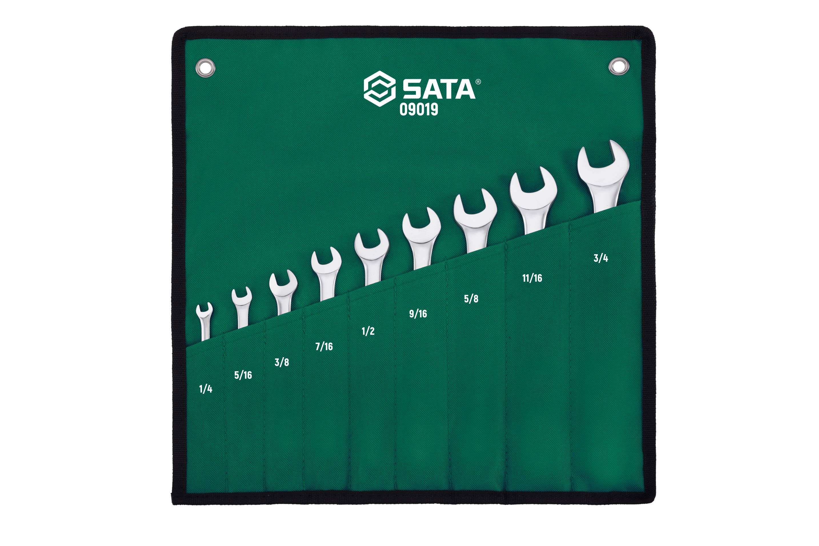 Изображение товара Набор ключей комбинированных Sata 09019 1/4-3/4 дюйма, 9 шт Изображение товара Набор ключей комбинированных Sata 09019 1/4-3/4 дюйма, 9 шт