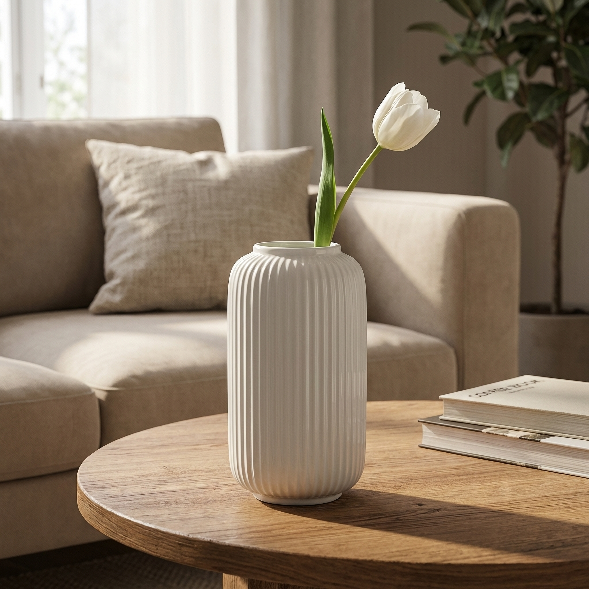 Изображение товара Ваза керамика цвет белый 20.5 см