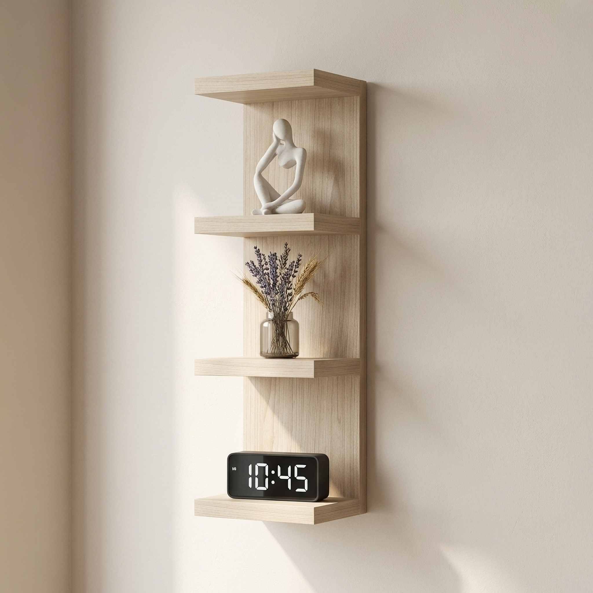 Изображение товара Полка настенная Шведский стандарт Фора 100Е 30x26.7 см со скрытым креплением ДСП цвет дуб беленый