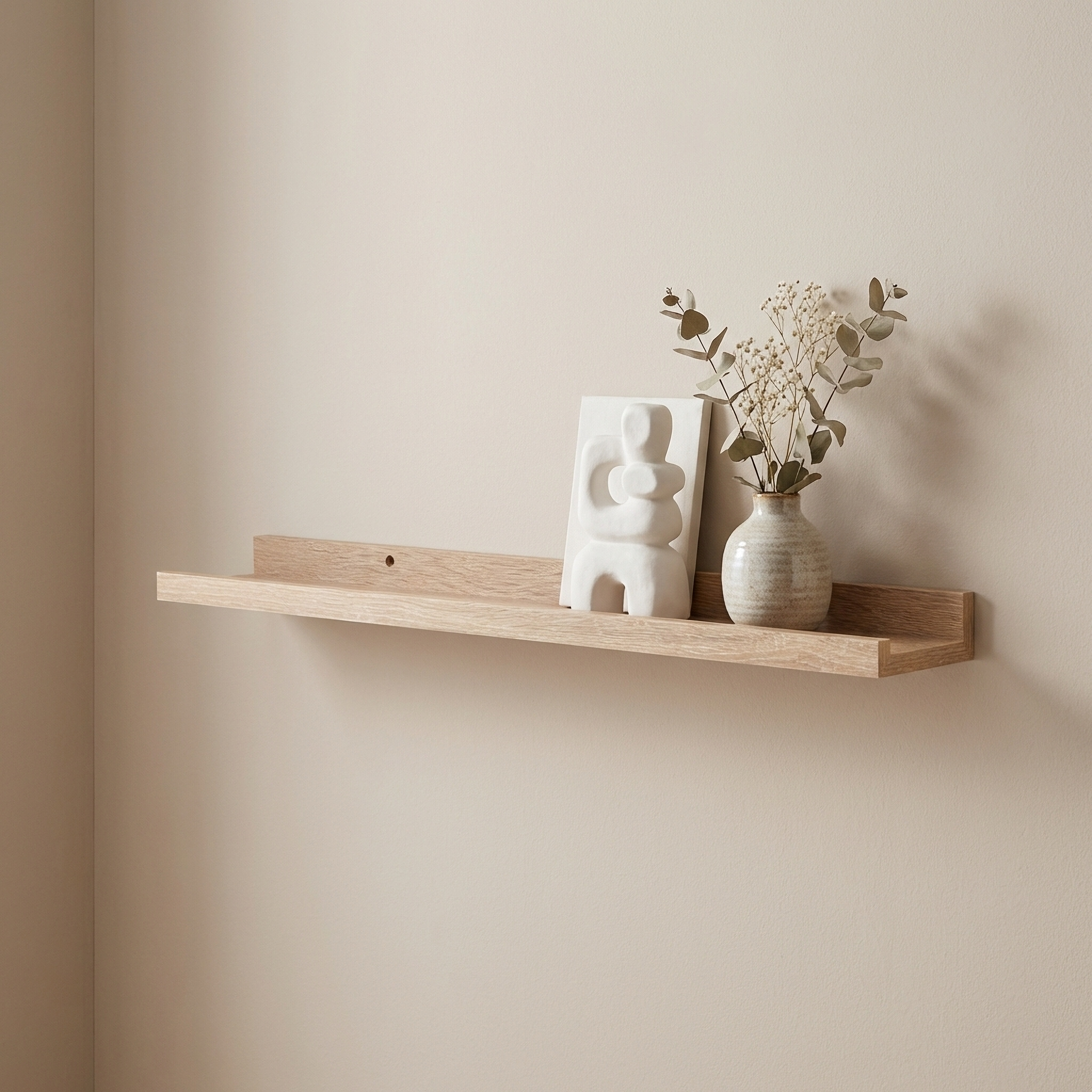 Изображение товара Настенная полка KONSENSA 60x10 см МДФ цвет дуб со скрытым креплением