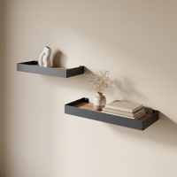 Изображение товара Настенная полка 32x11/40x15 см металл цвет черный