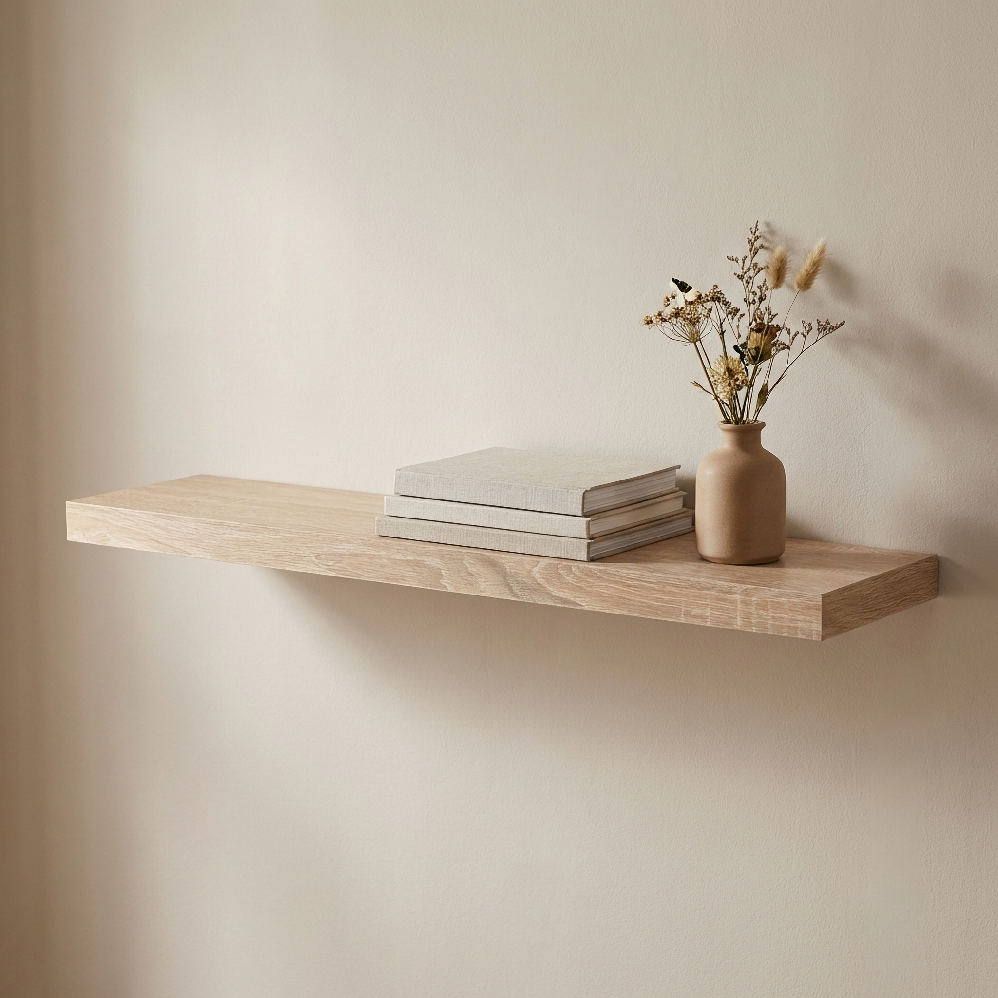 Изображение товара Настенная полка KONSENSA 80x23.5 см с скрытым креплением из МДФ коричневого цвета