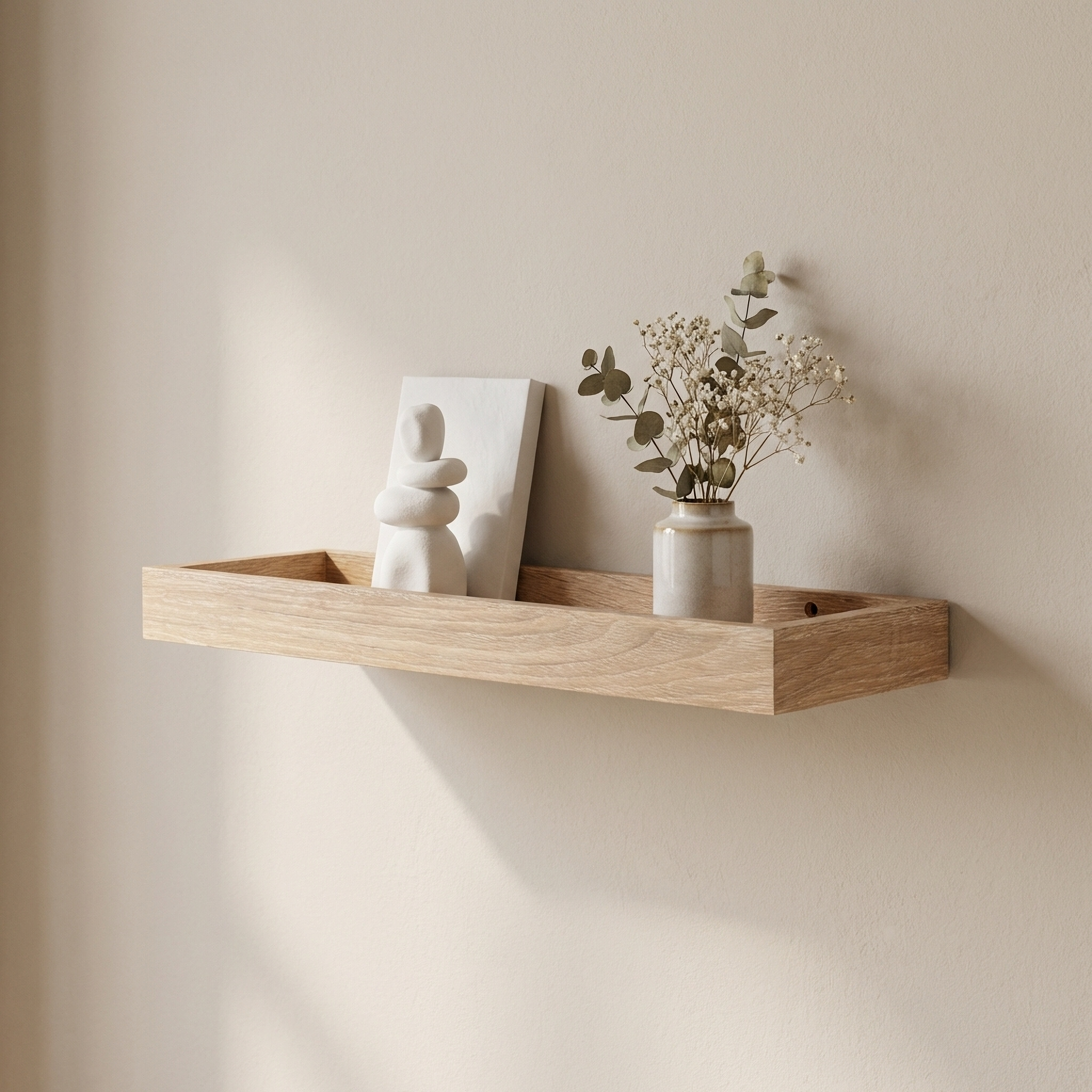 Изображение товара Настенная полка KONSENSA 40x15см МДФ дуб скрытое крепление стиль скандинавский Изображение товара Настенная полка KONSENSA 40x15см МДФ дуб скрытое крепление стиль скандинавский