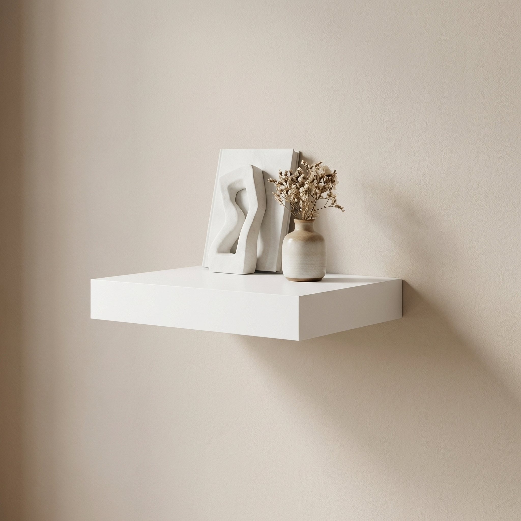 Изображение товара Настенная полка KONSENSA 23x23.5 см МДФ белый с скрытым креплением Изображение товара Настенная полка KONSENSA 23x23.5 см МДФ белый с скрытым креплением