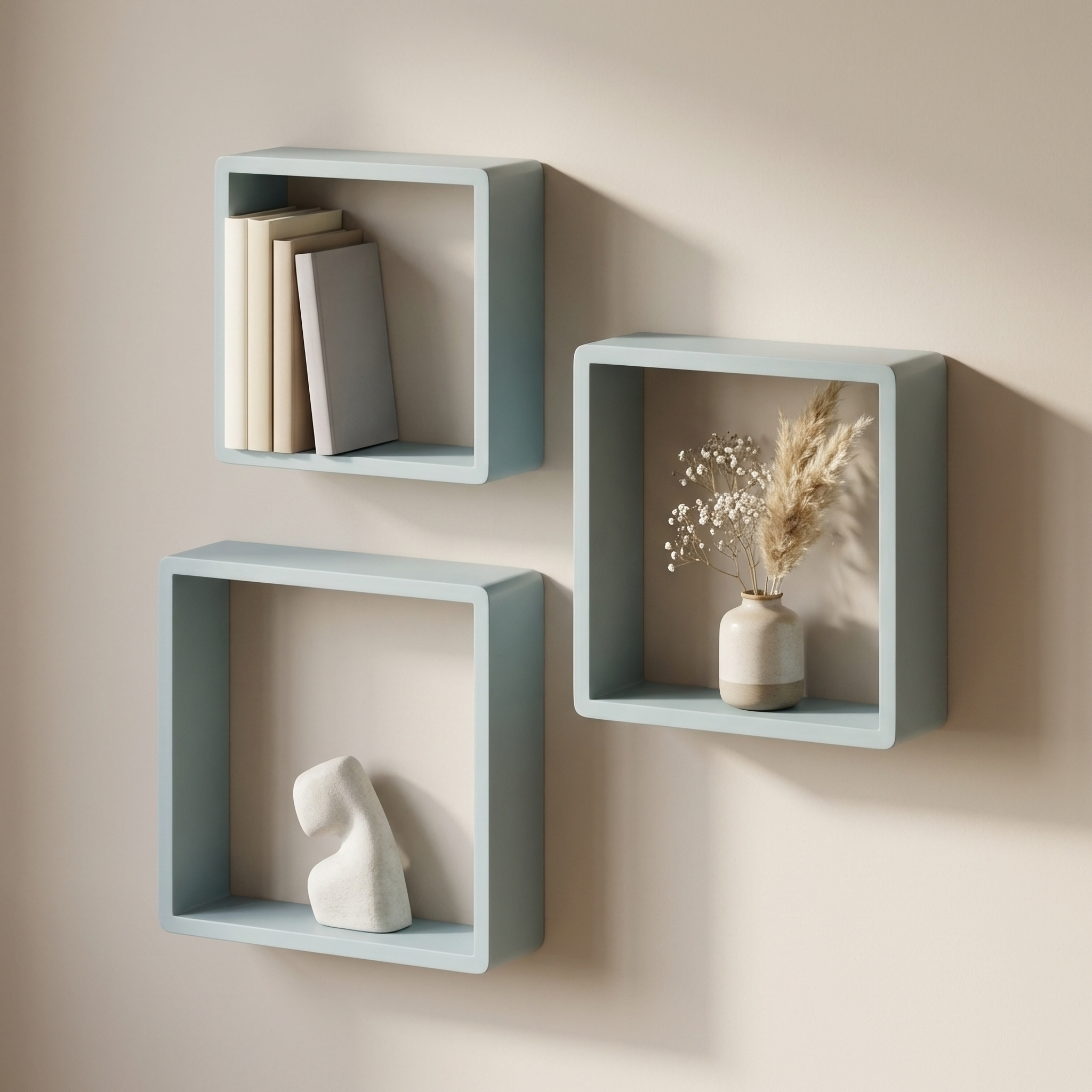 Изображение товара Настенная полка SPACEO Лак.Eukalyptus Синий 28x28x10 см Изображение товара Настенная полка SPACEO Лак.Eukalyptus Синий 28x28x10 см