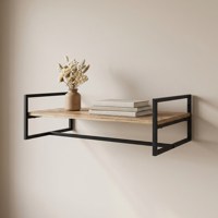 Изображение товара Настенная полка 80x45х22 см металл черного цвета Изображение товара Настенная полка 80x45х22 см металл черного цвета