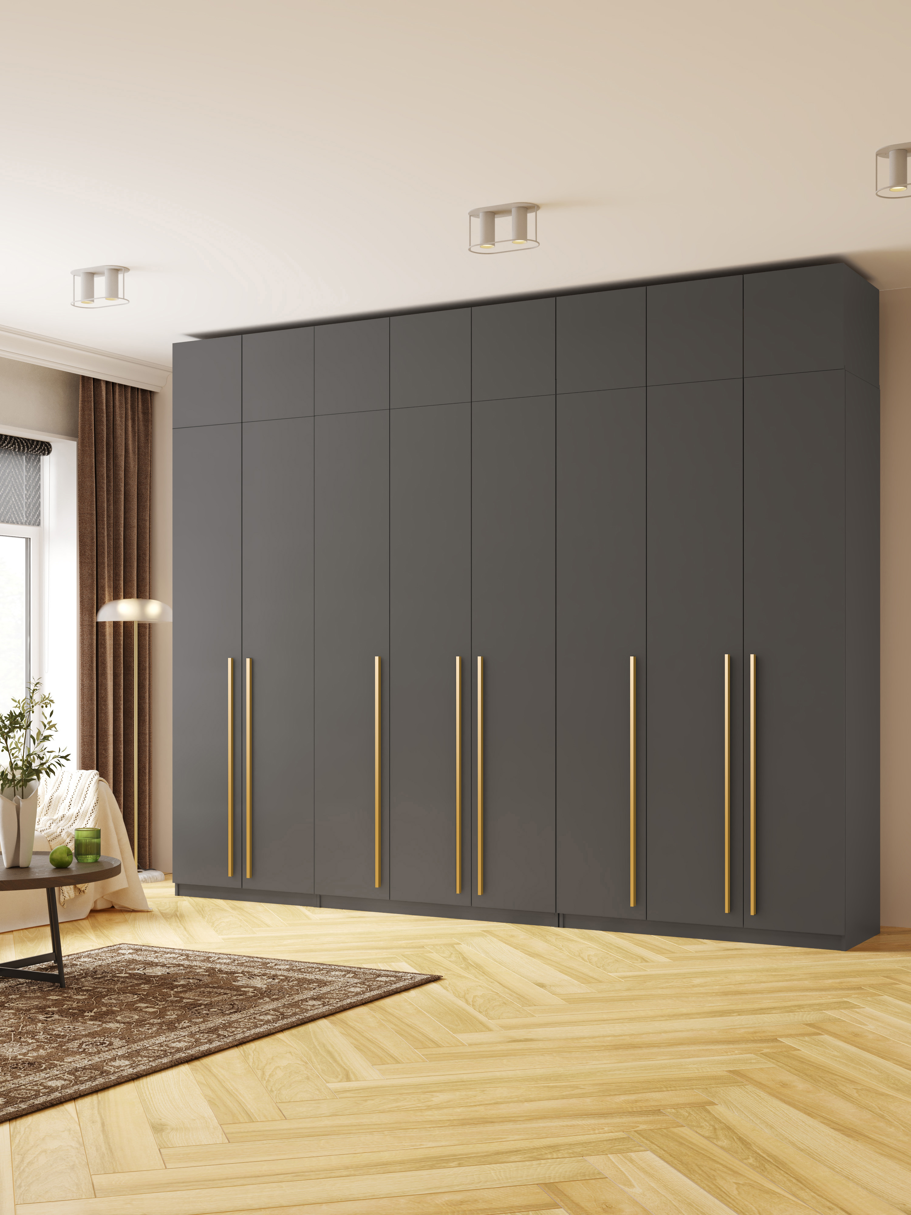 Изображение товара Шкаф распашной Принцесса мелания София 3628а с 8 дверями 320x260x50 см ЛДСП цвет серый