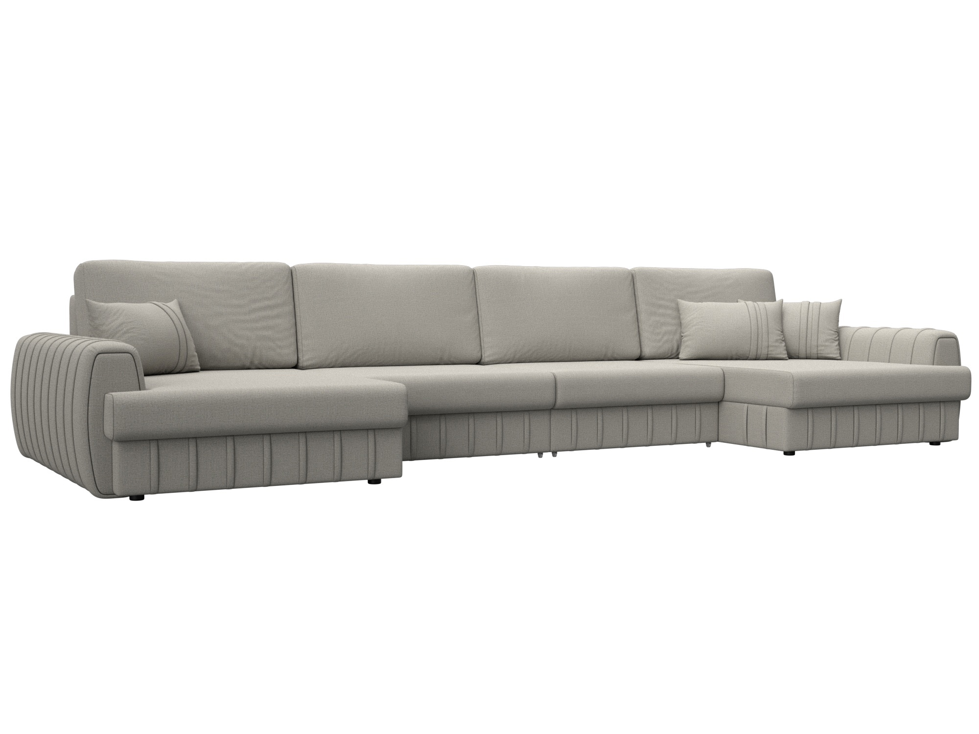 Изображение товара П-образный диван Лига-057 НПБ Лонг с механизмом Еврокнижка бежевый