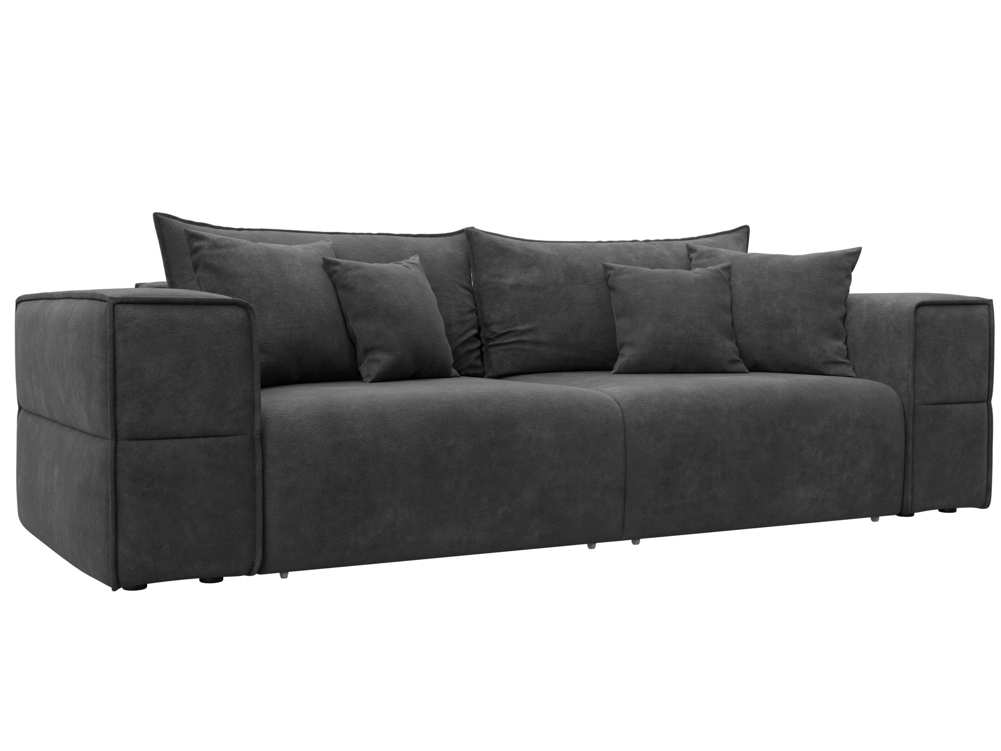 Изображение товара Диван Лига-058 НПБ с механизмом Еврокнижка велюр темно-серый 270x80x114 см