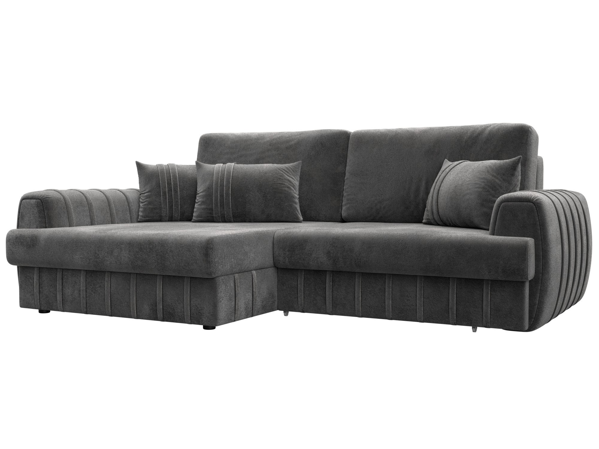 Изображение товара Угловой диван Лига-057 НПБ с механизмом Еврокнижка серый велюр 239x92x162 см Изображение товара Угловой диван Лига-057 НПБ с механизмом Еврокнижка серый велюр 239x92x162 см