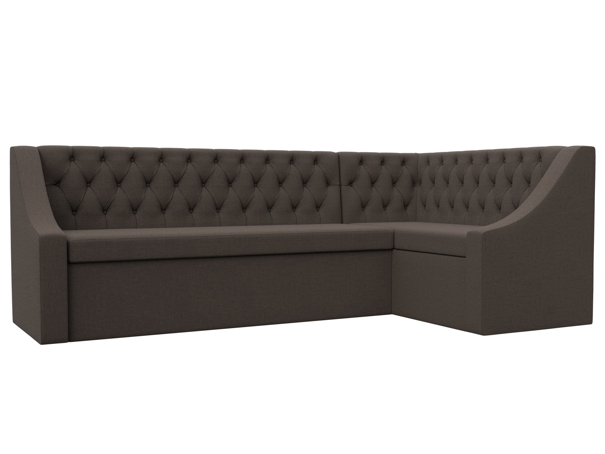 Изображение товара Кухонный угловой диван Мерлин правый коричневый рогожка 200x88x130 см