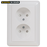Изображение товара Розетка двойная встраиваемая System e Electric W59 без заземления белая Изображение товара Розетка двойная встраиваемая System e Electric W59 без заземления белая