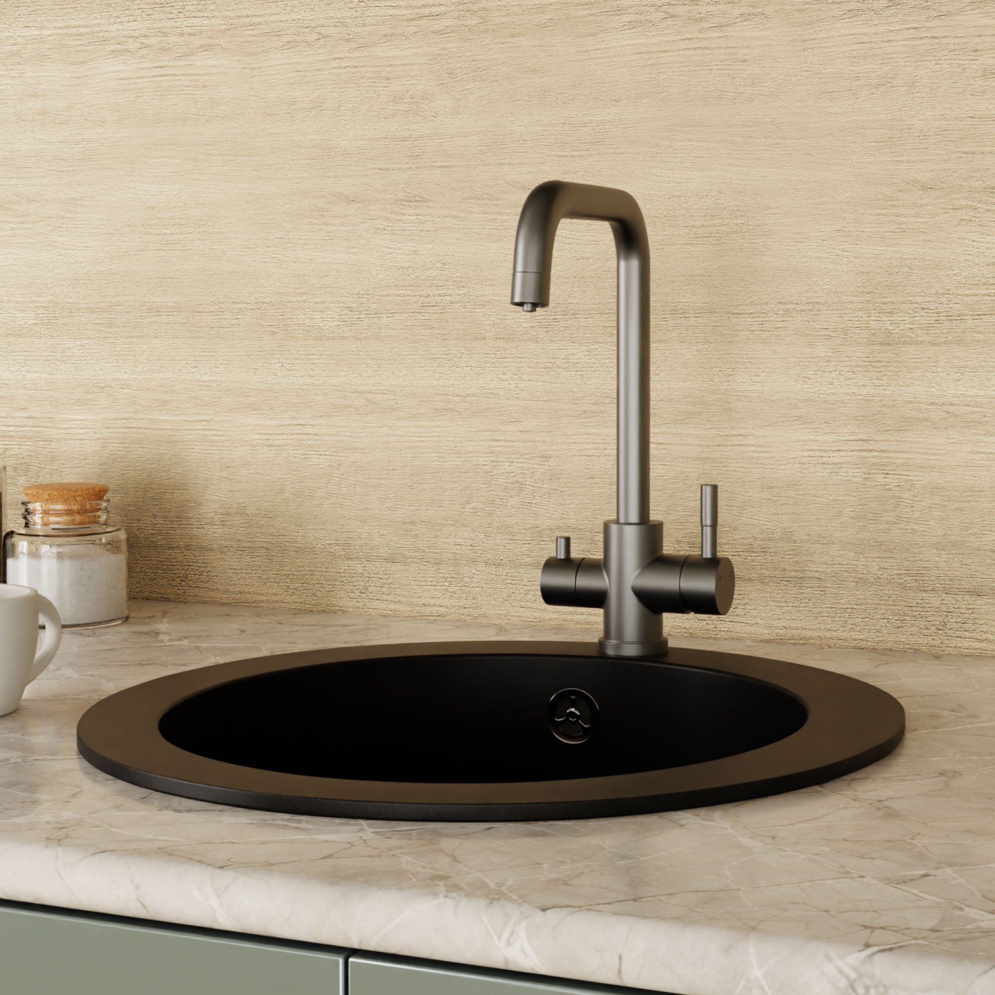 Изображение товара Смеситель для кухни Haiba HB HB76820-3 поворотный излив 25.7 см