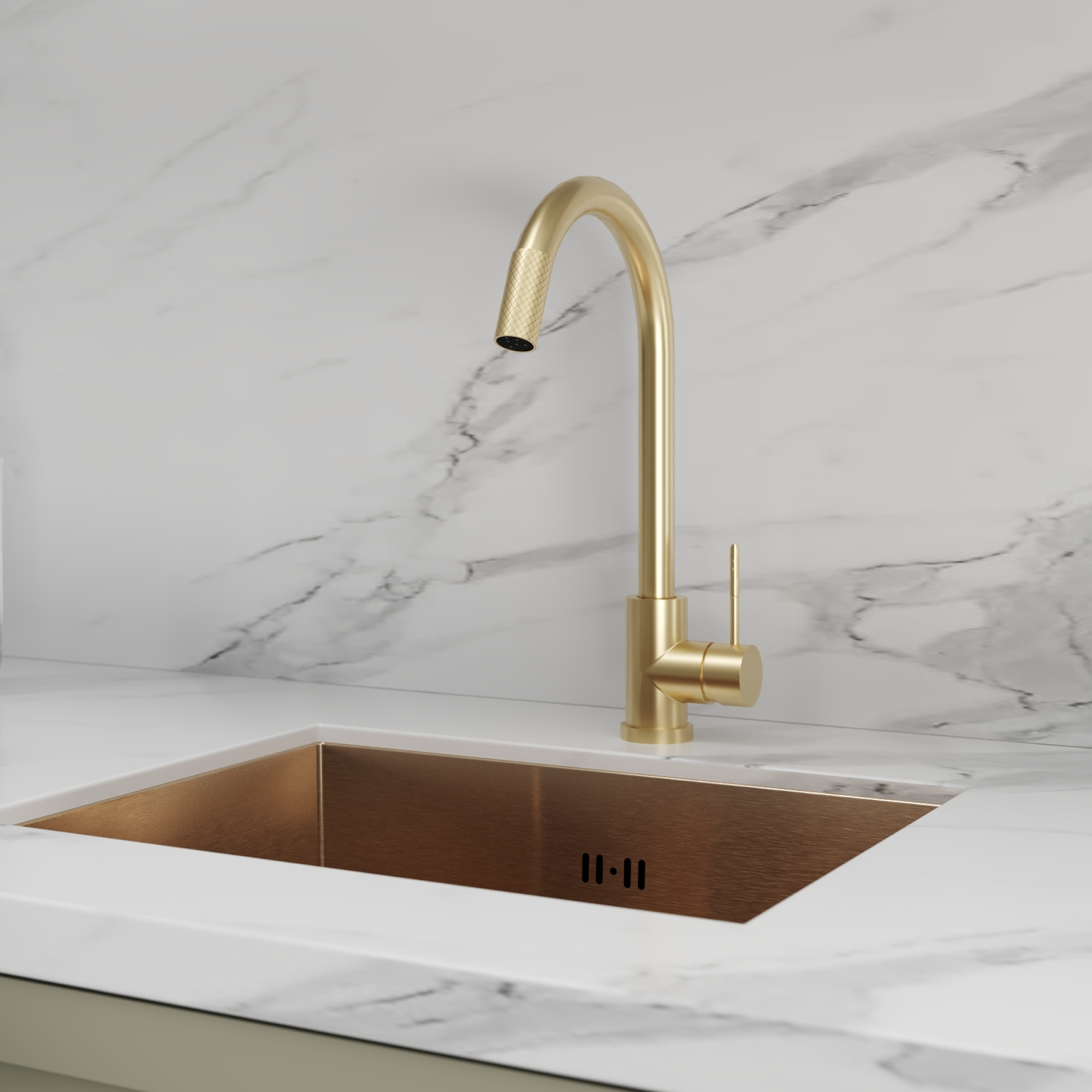 Изображение товара Смеситель для кухни Vidage общая высота 37.3 см цвет золотой