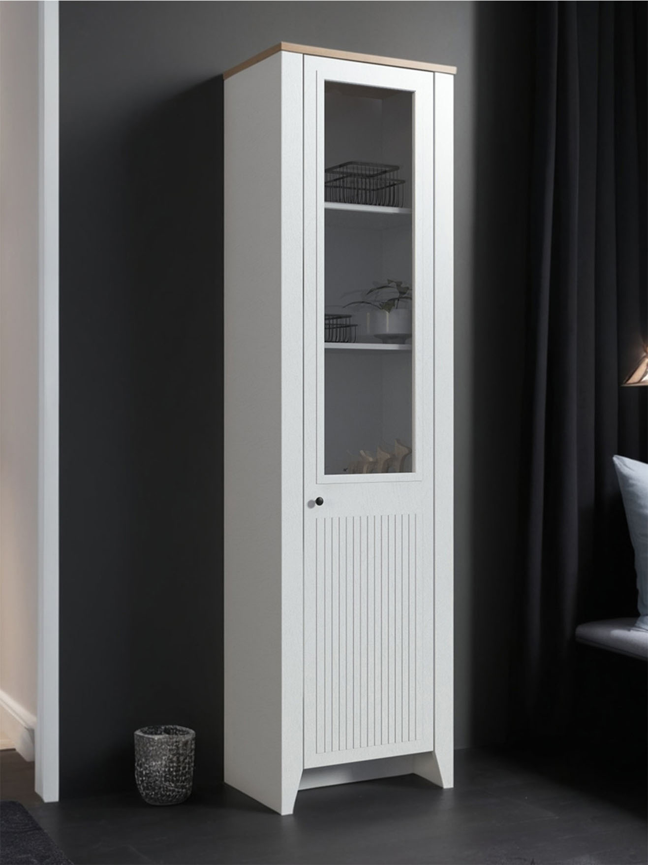 Изображение товара Шкаф распашной Столплит Монтана 60x223x42 см белый дуб гаминтон МДФ Изображение товара Шкаф распашной Столплит Монтана 60x223x42 см белый дуб гаминтон МДФ