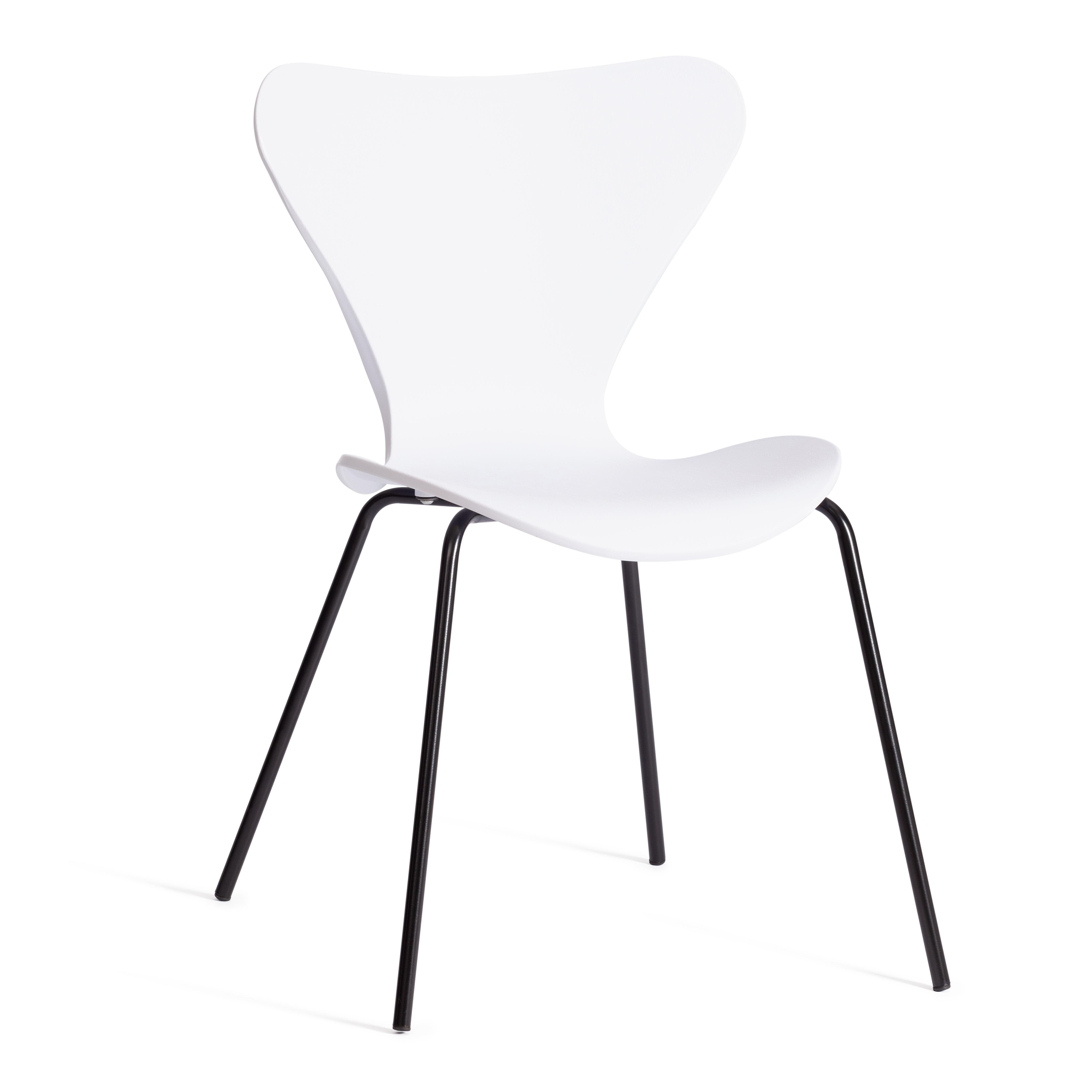 Изображение товара Кухонный стул Tetchair Jacobsen 45x80x54.5 см пластик цвет белый/черный