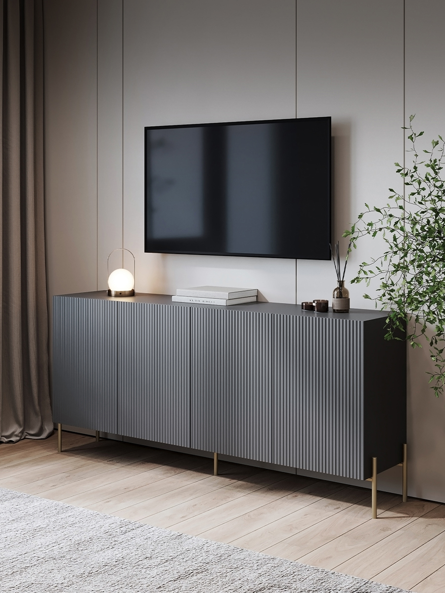 Изображение товара Комод Puzzlemebel Селлин 180х40х82.5 см в стиле арт-деко с мраморной столешницей