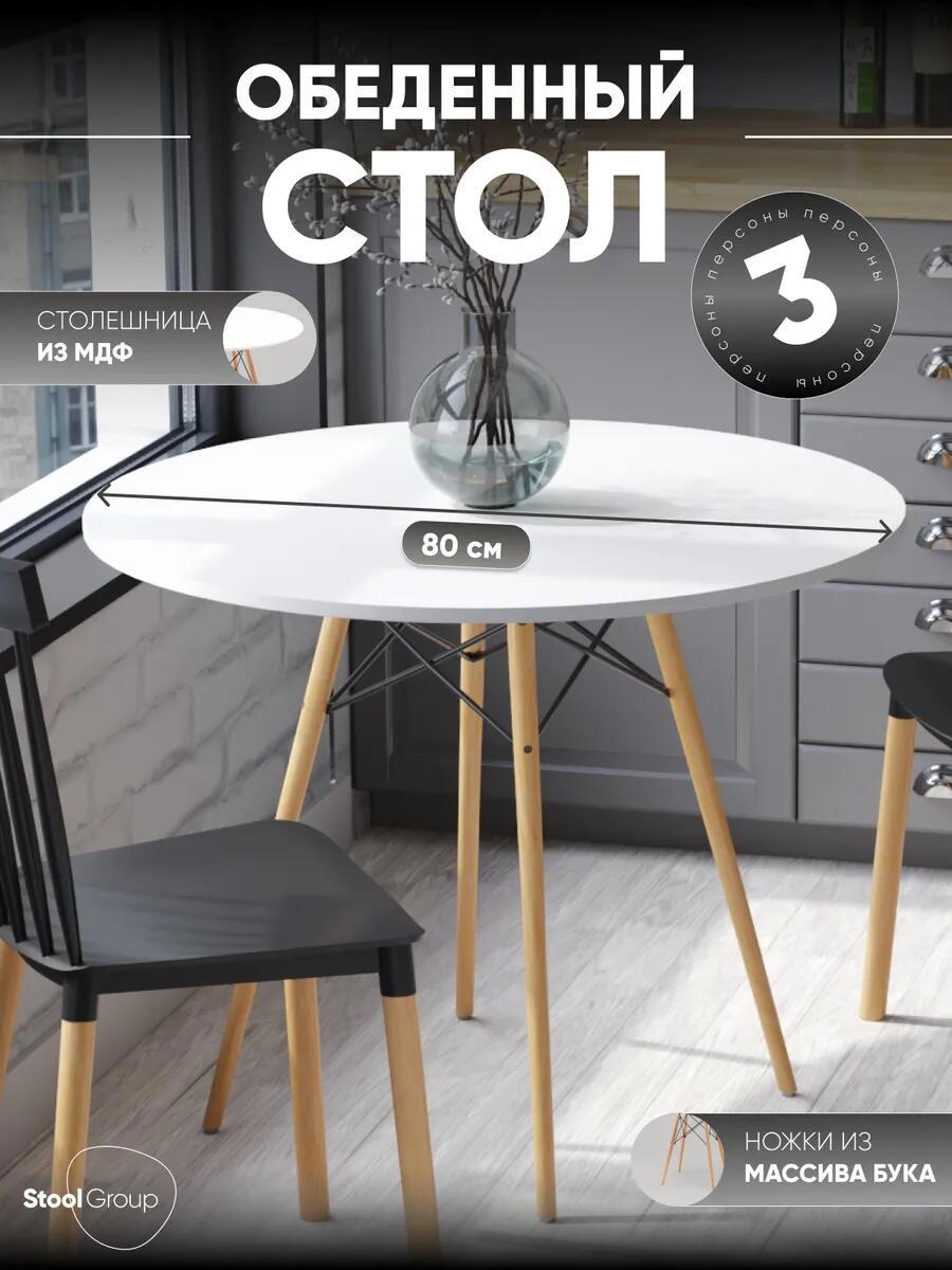 Изображение товара Кухонный стол круглый Стул Груп Tianjin Cotec Trade 80x80x74 см МДФ цвет белый Изображение товара Кухонный стол круглый Стул Груп Tianjin Cotec Trade 80x80x74 см МДФ цвет белый
