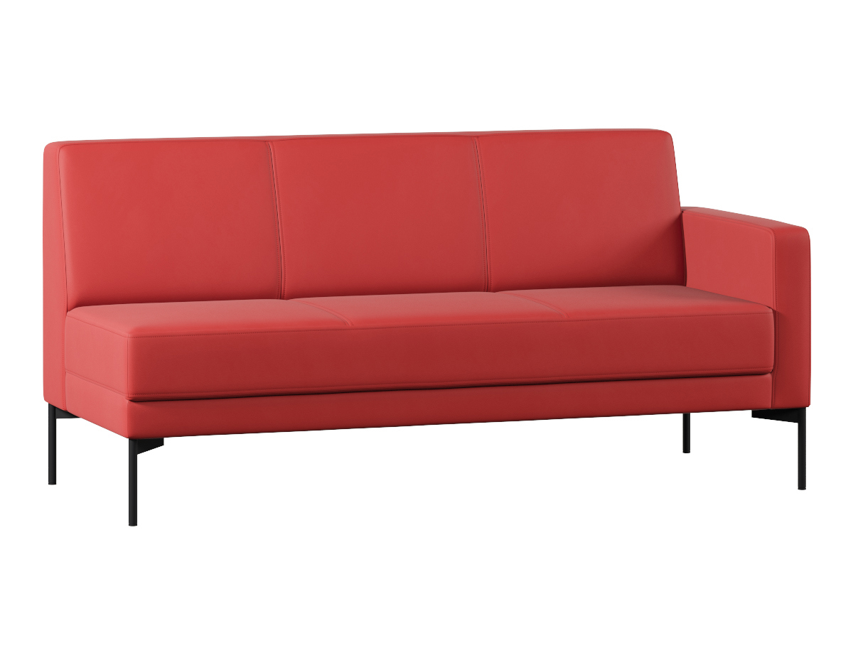 Изображение товара Диван модульный Проектика Статус левый 185x84x80 см эко-кожа цвет красный