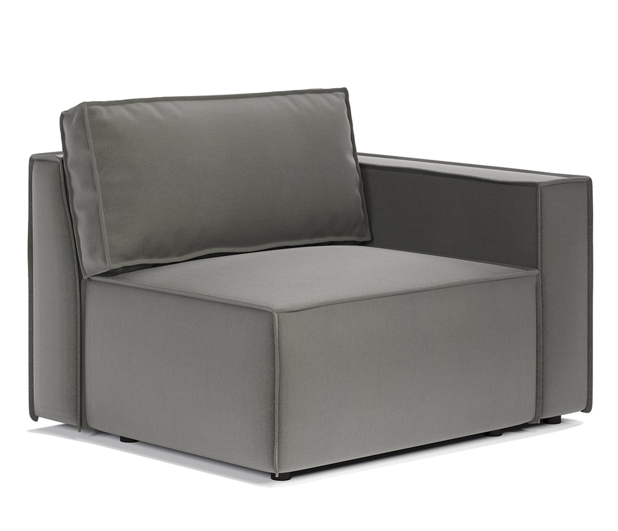 Изображение товара Модульный диван Гамма Шарм 25 с велюром, серый, 116х70х95 см