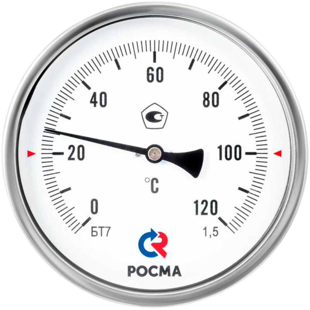 Изображение товара Термометр Росма БТ-71.211 осевой биметаллический для систем отопления и вентиляции