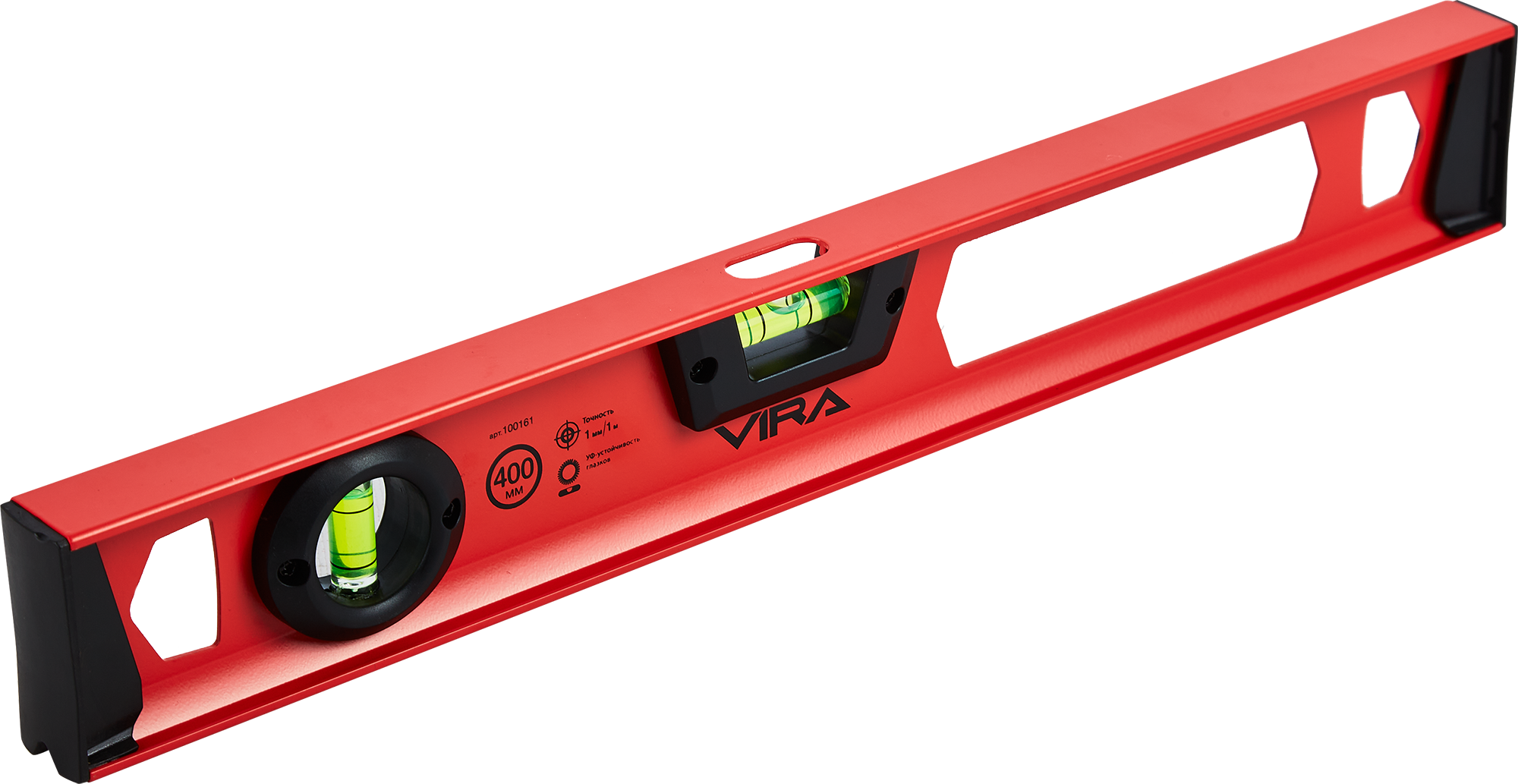 Изображение товара Уровень пузырьковый Vira 400 мм с 2 глазками магнитный Изображение товара Уровень пузырьковый Vira 400 мм с 2 глазками магнитный