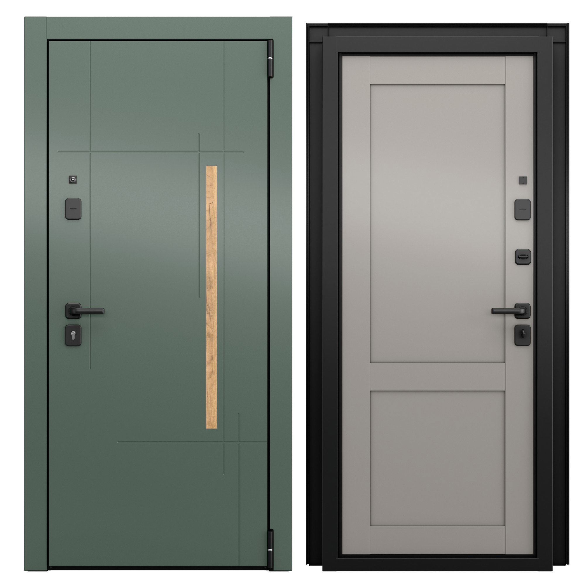 Изображение товара Дверь входная металлическая Грин Классик 86x205 см правая шелк грейдж